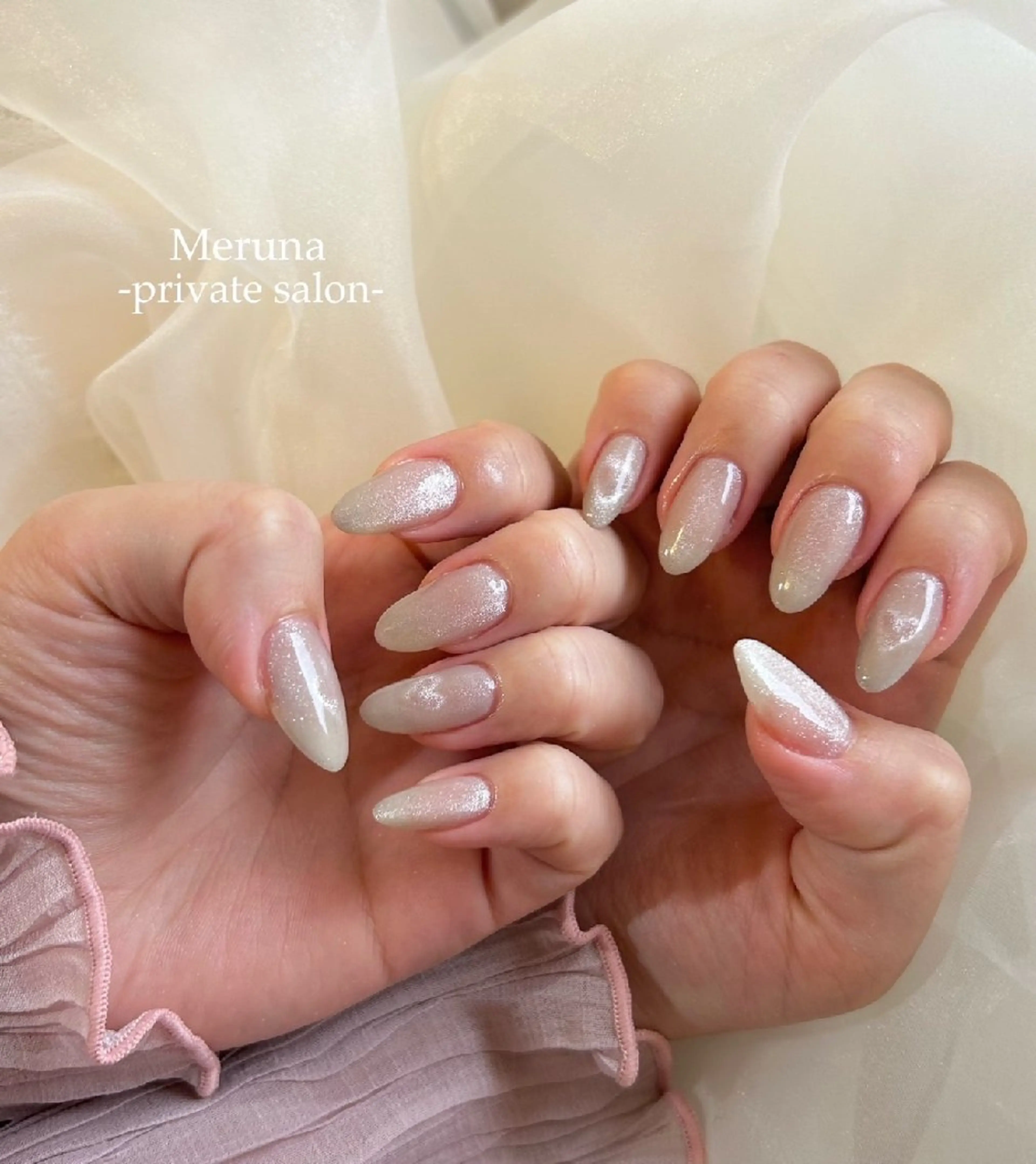 ネイル ハート マグネットネイル Meruna .ﾒﾙｰﾅ.のネイルデザイン