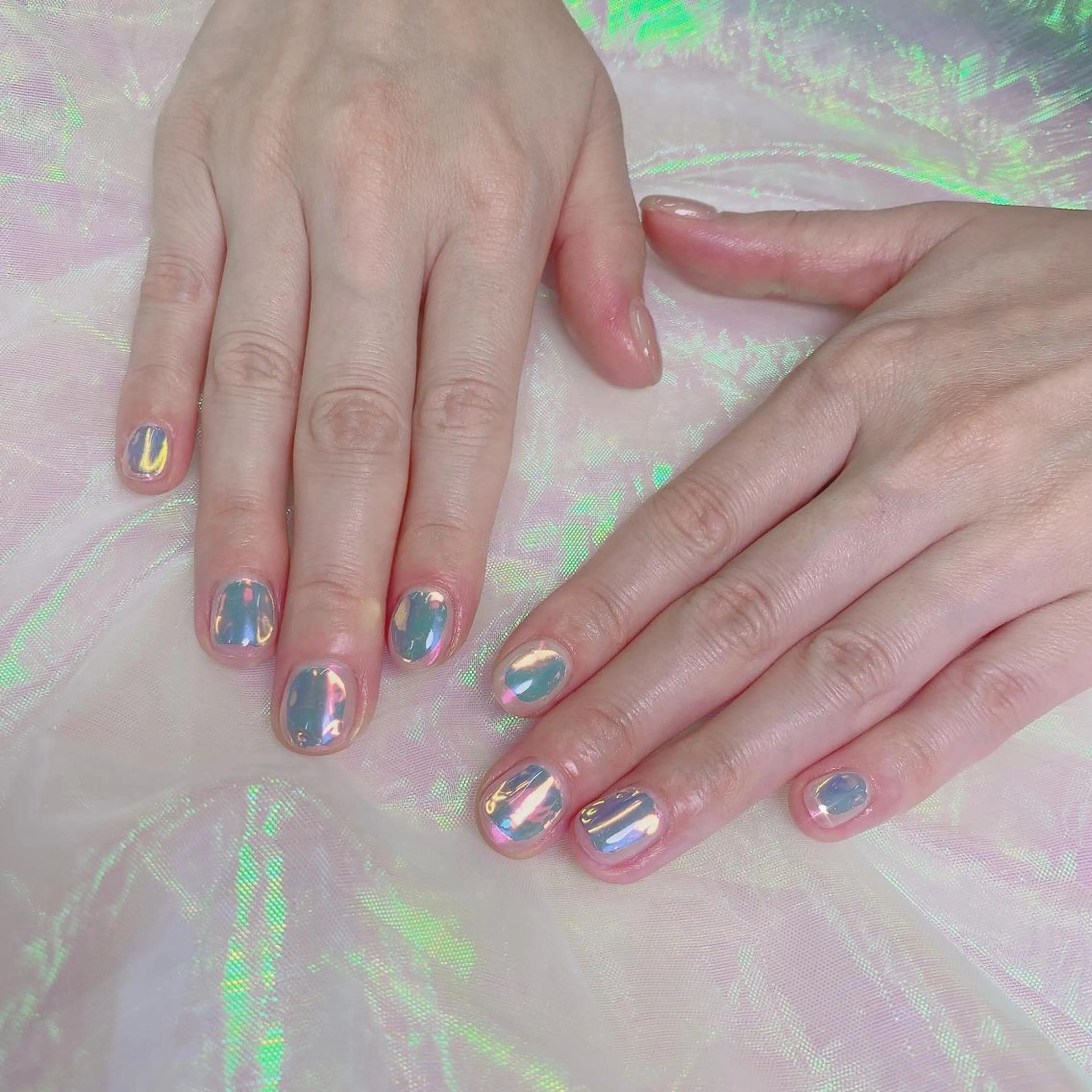 ネイル オーロラネイル 氷ネイル・うるうるネイル Nail&Eye lash Nanaのネイルデザイン