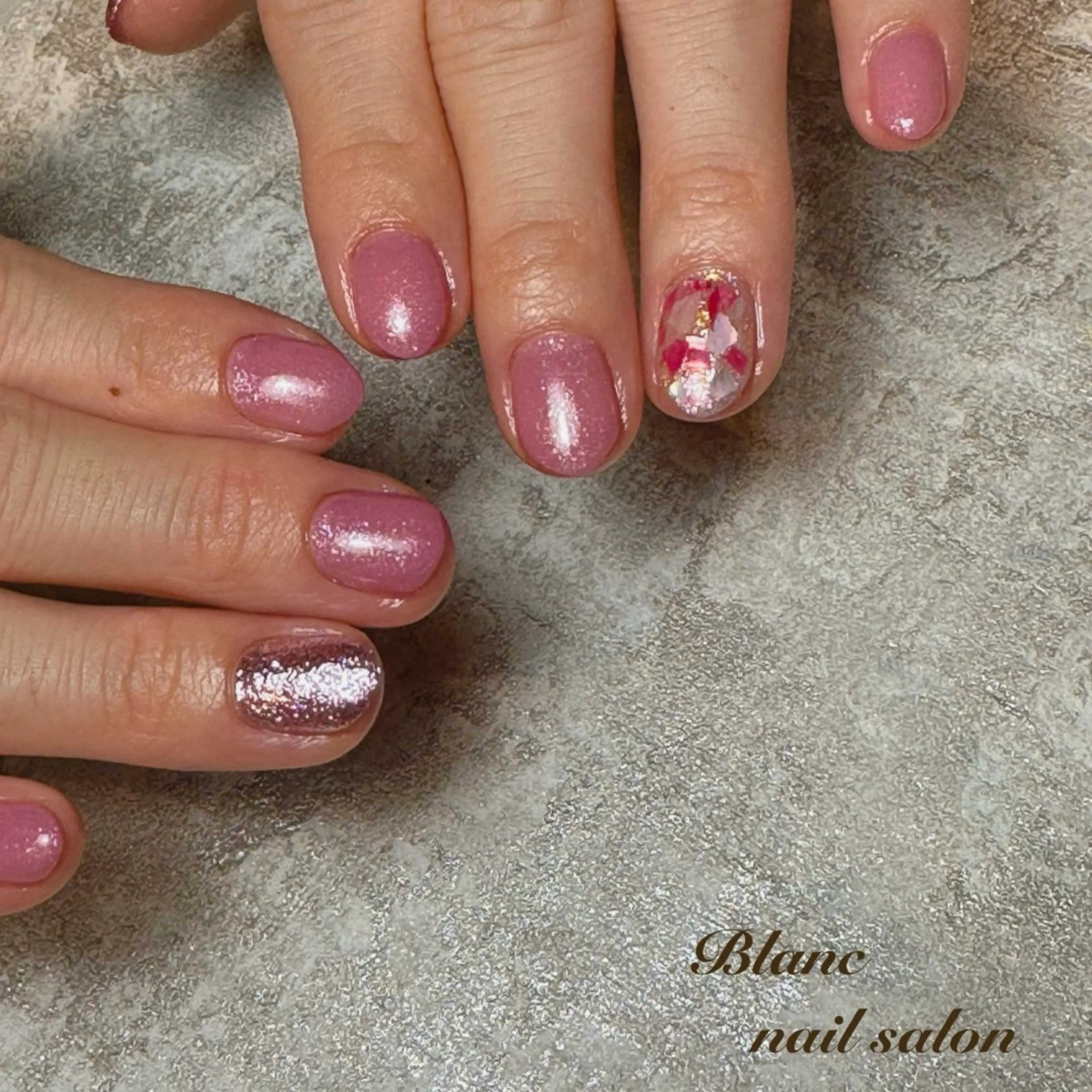 ネイル ラメ(グリッター) Blanc ブランのネイルデザイン