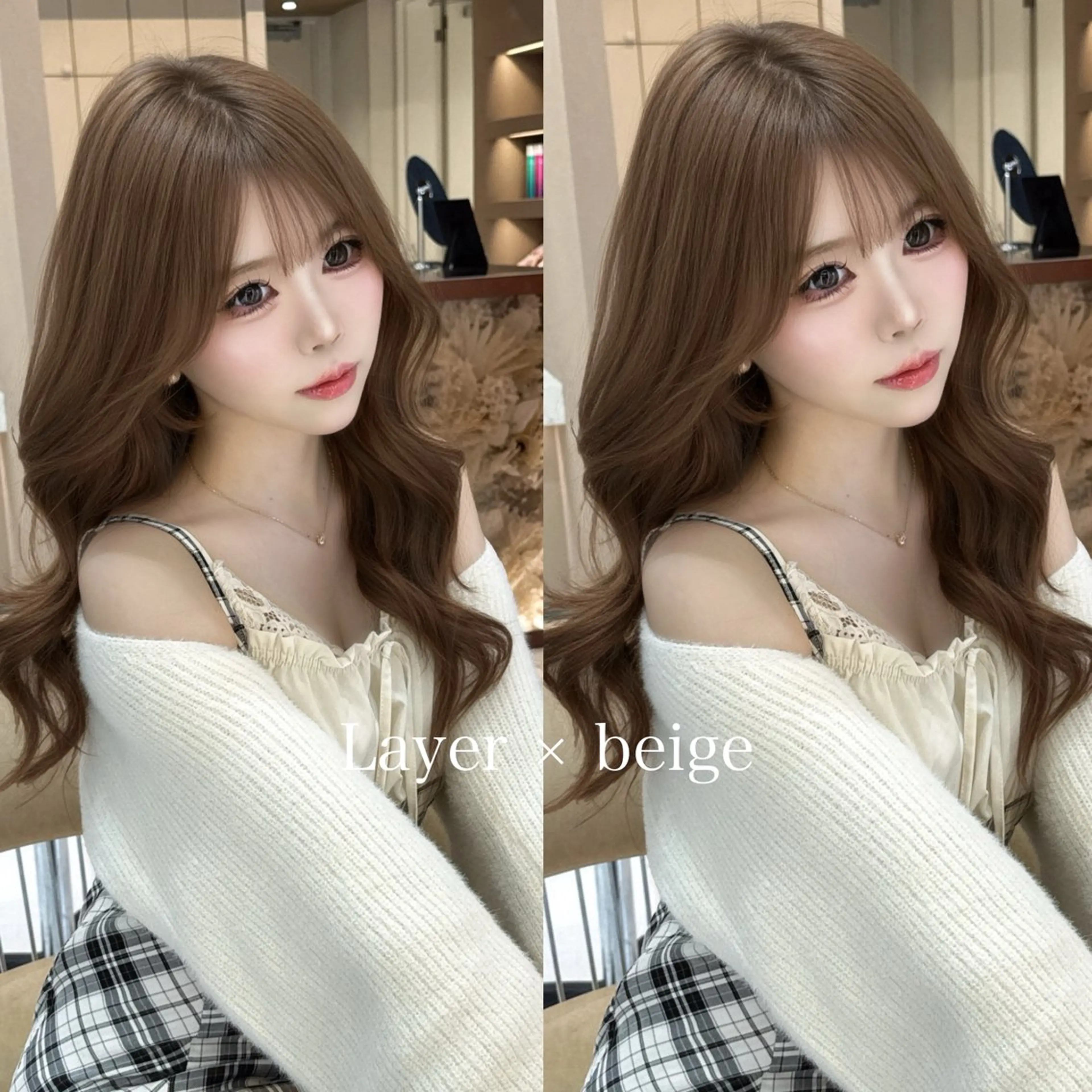 ロング カラー ヘアカラー トリートメント レイヤー/ブリなしW 美玖のヘアスタイル