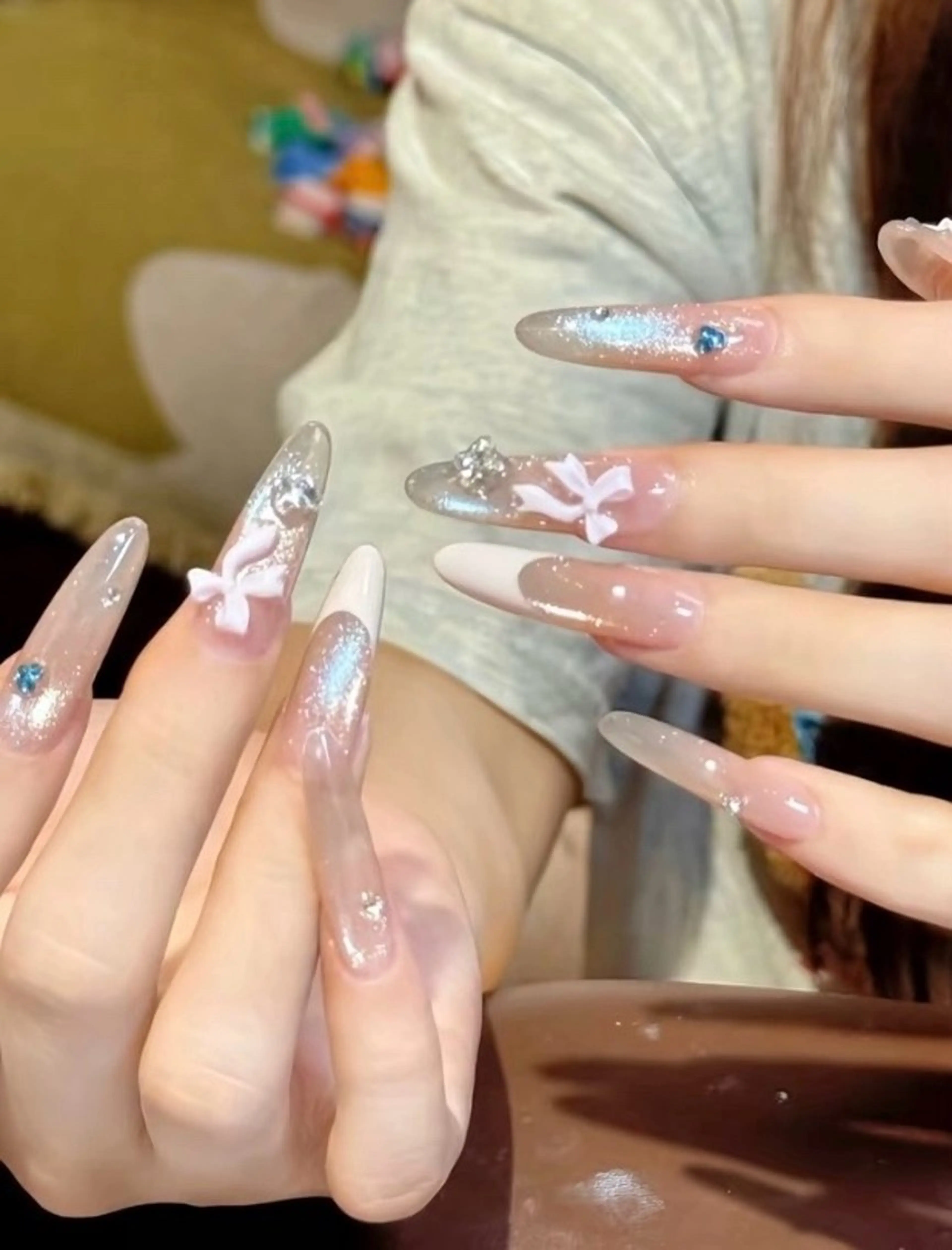 ネイル 長さ出し フットネイル ジェルネイル 韓国ネイル マグネットネイル YMT NailStudio所属・YMT NailStudioのネイルデザイン