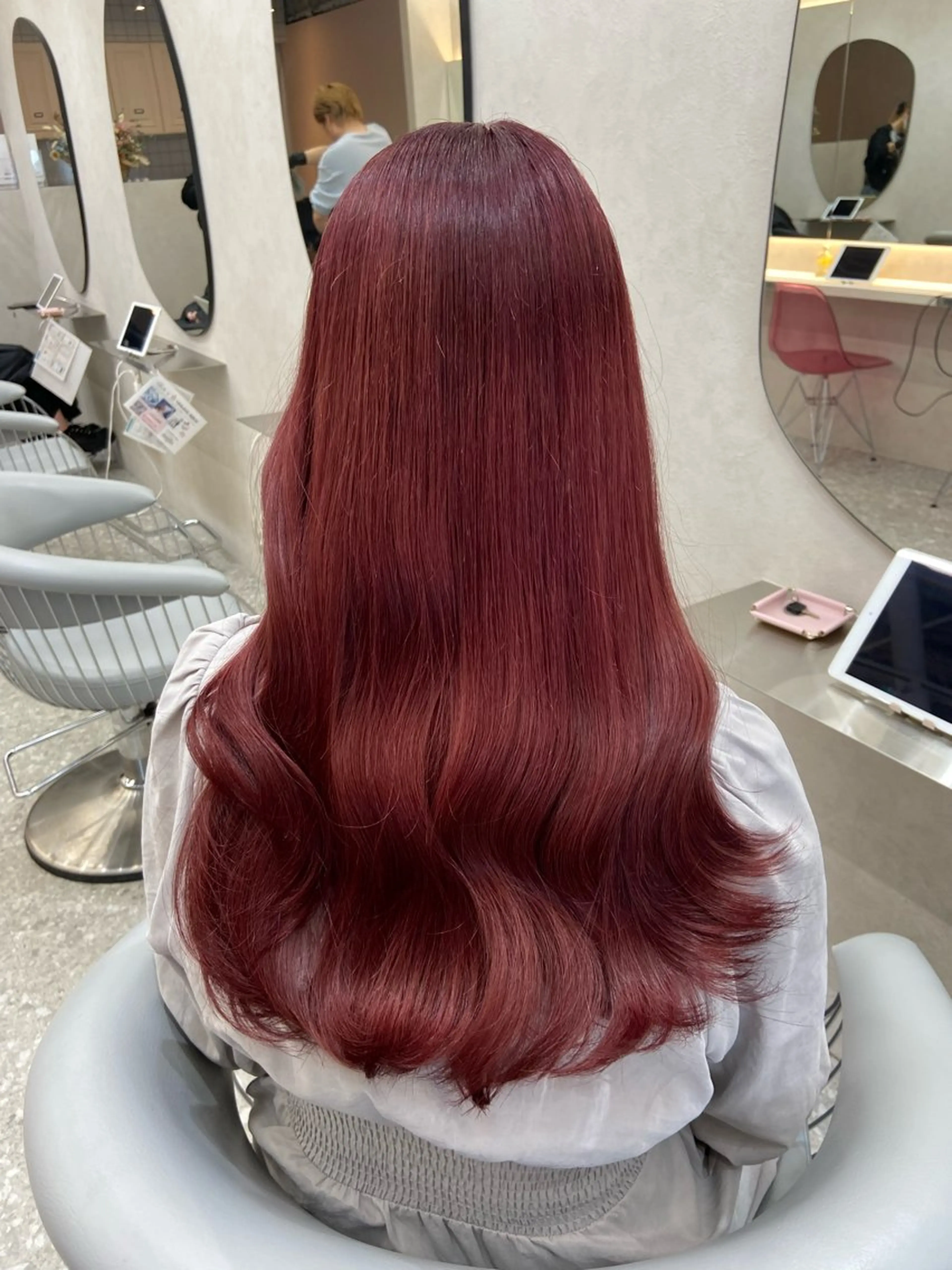 ロング カラー ブリーチ ケアブリーチ ダブルカラー ラベンダーカラー ピンクカラー 新宿/韓国ヘア 中明度カラー/かやのヘアスタイル