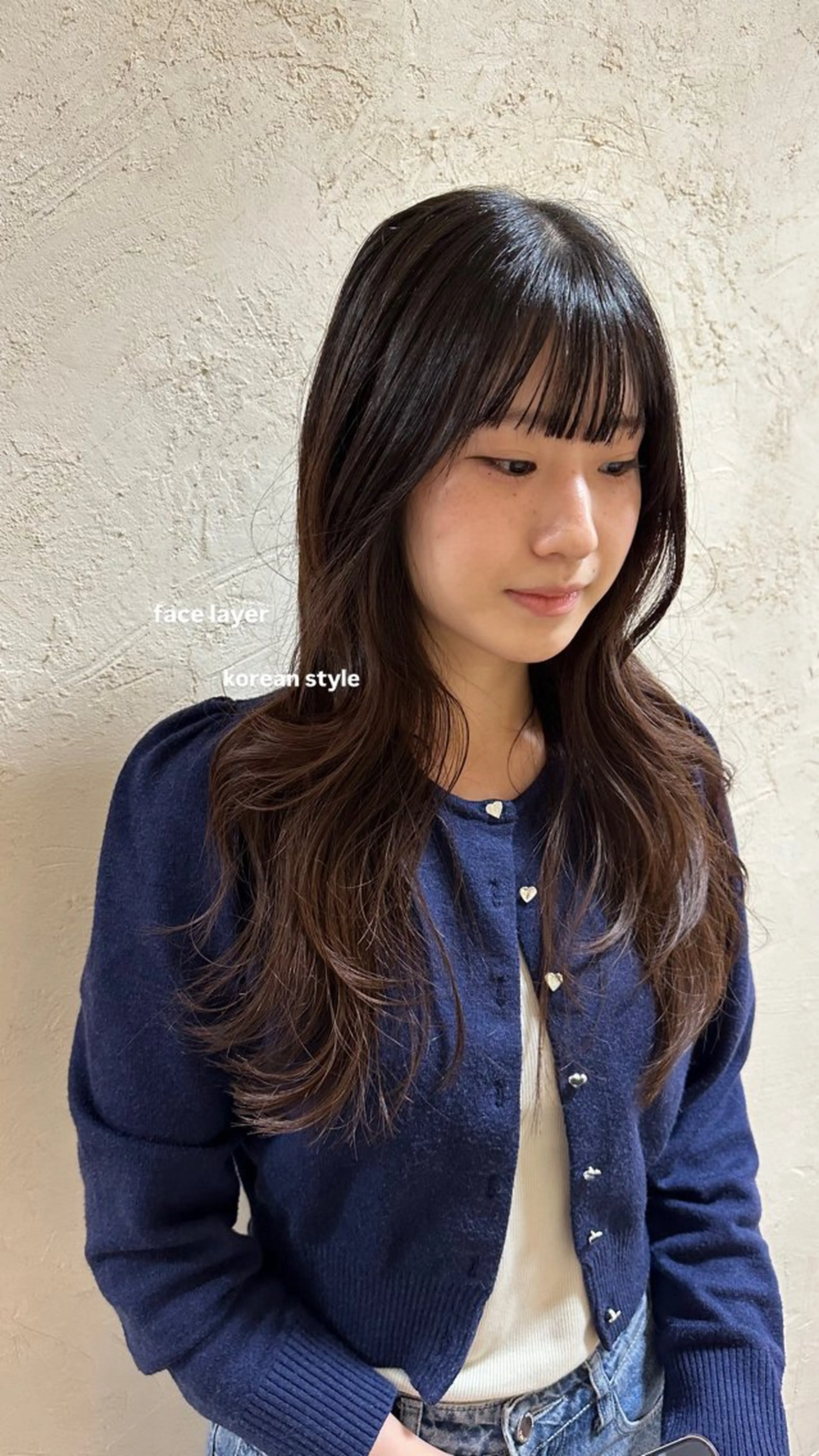 ロング カット トリートメント v-lab studio所属・韓国レイヤーカット/ 艶カラー/ noaのヘアスタイル