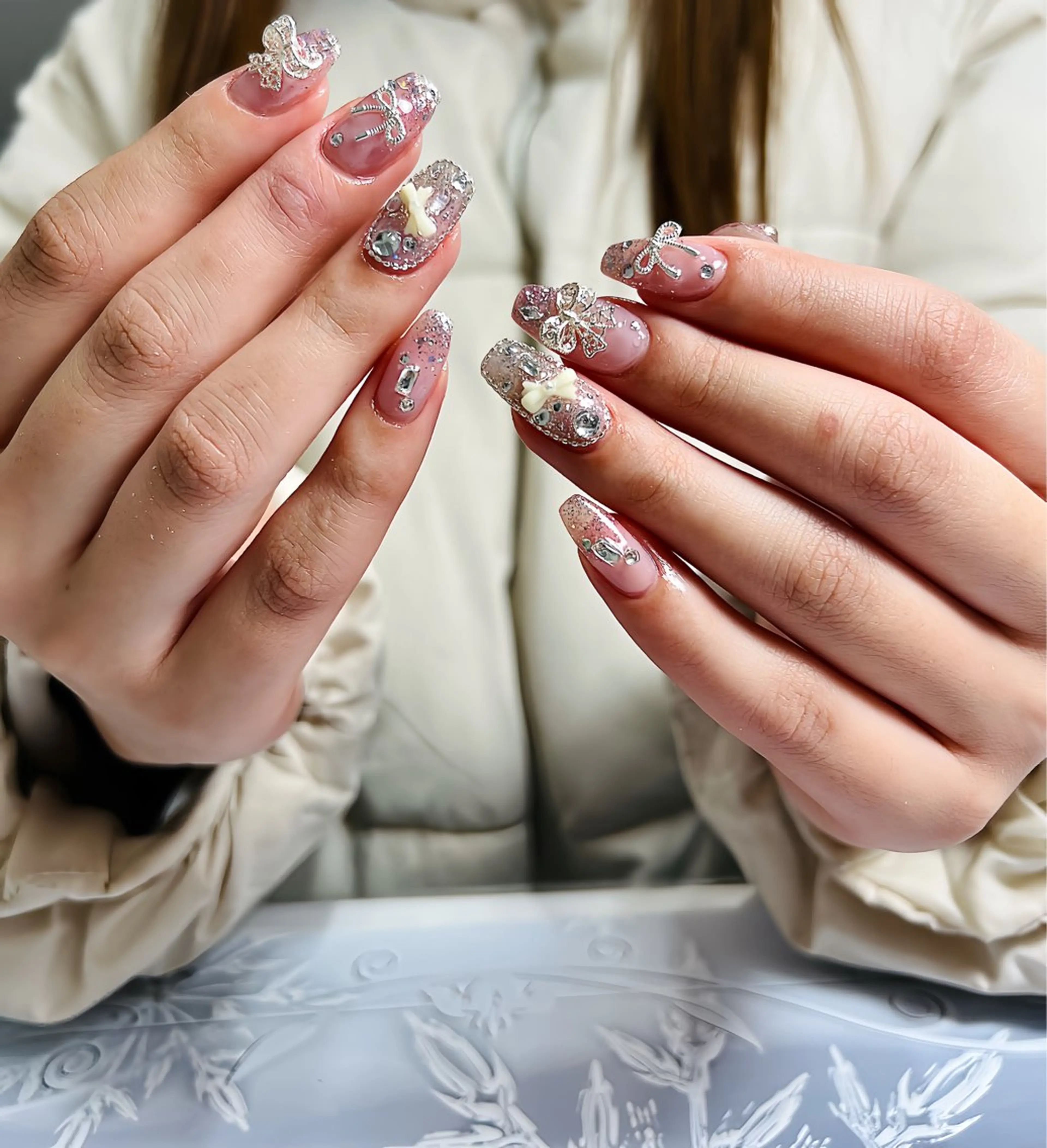 ネイル チークネイル ジェルネイル パラジェル スカルプネイル 春ネイル ハンドネイル MOCHI NAIL 川越東口のネイルデザイン