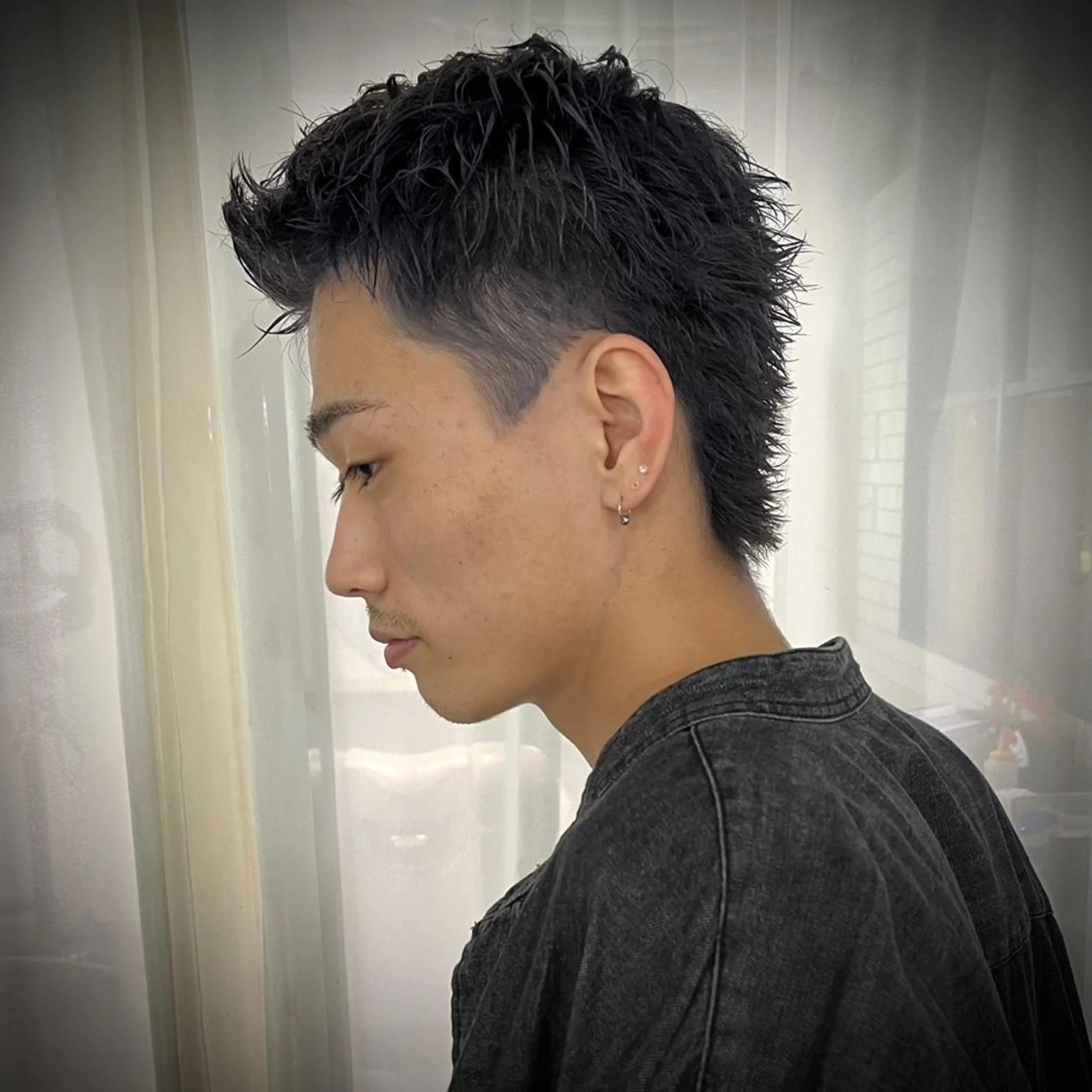 ショート カラー パーマ メンズ アイブロウ スパイキーショート メンズアイブロウ ショートヘア 京都駅メンズカット/ パーマ/Keigoのヘアスタイル