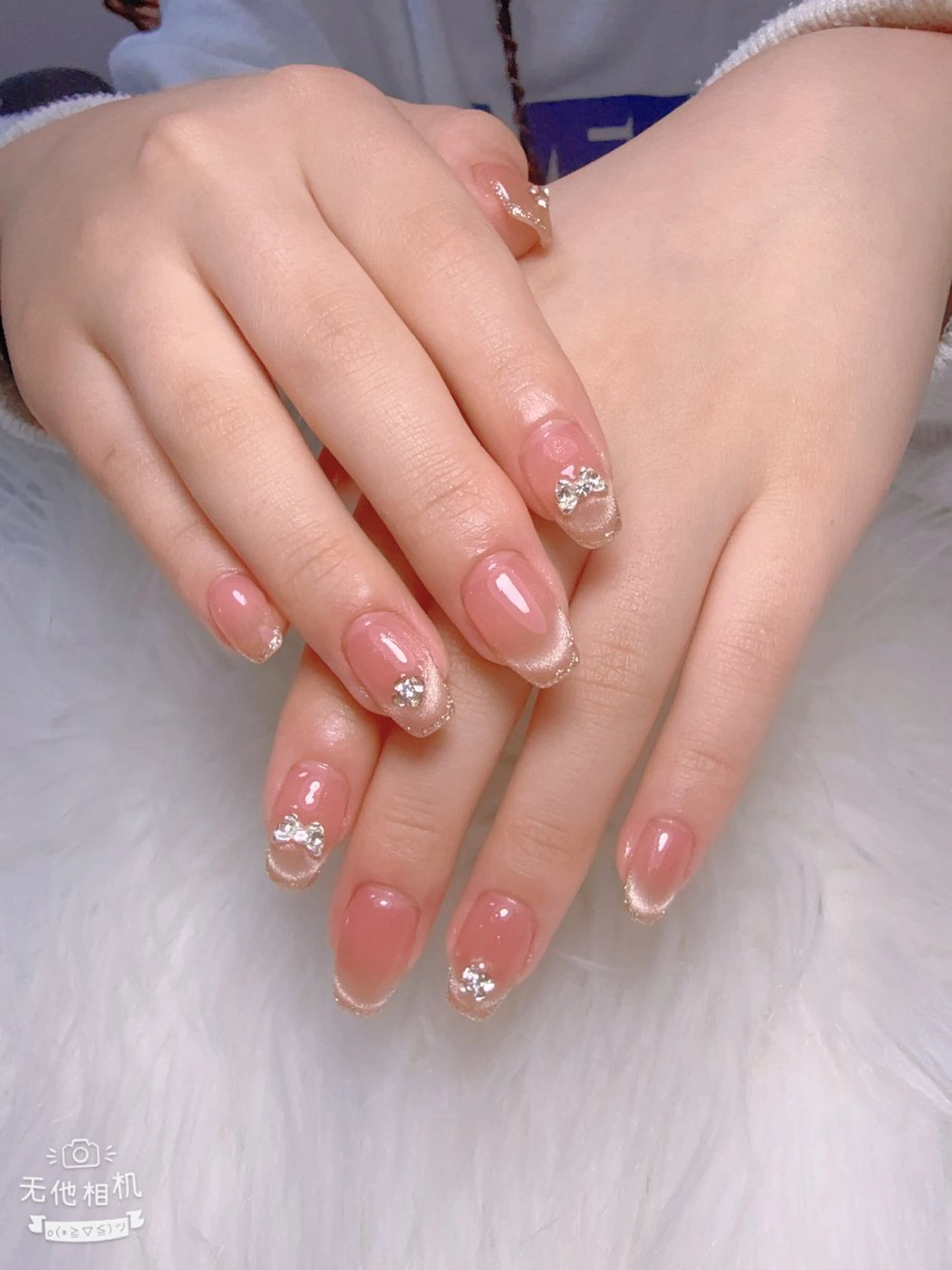 ネイル フレンチネイル マグネットネイル マグネットフレンチ リボン しまむら さくらのネイルデザイン