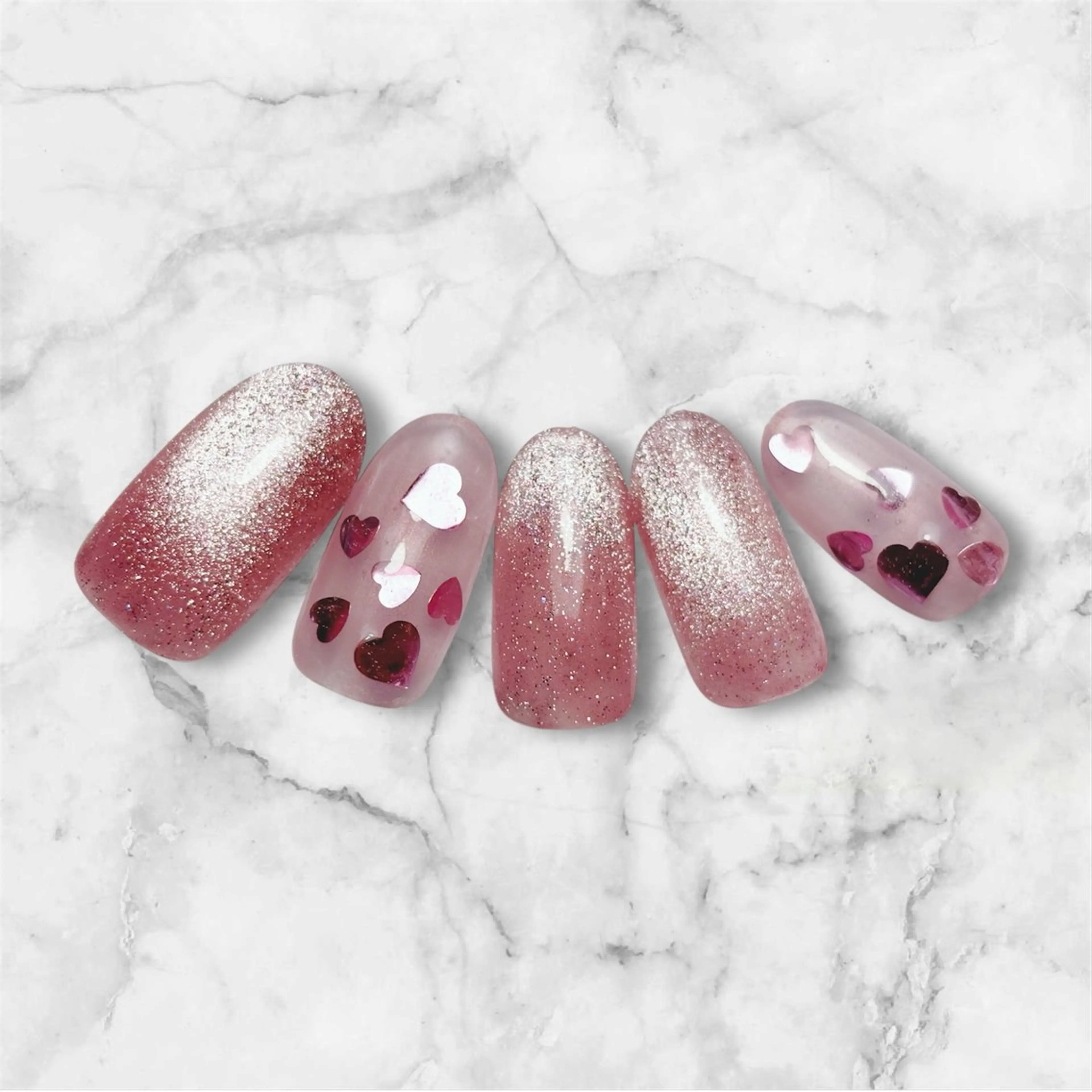 ネイル ハート マグネットネイル ハンドネイル coconail kanaのネイルデザイン