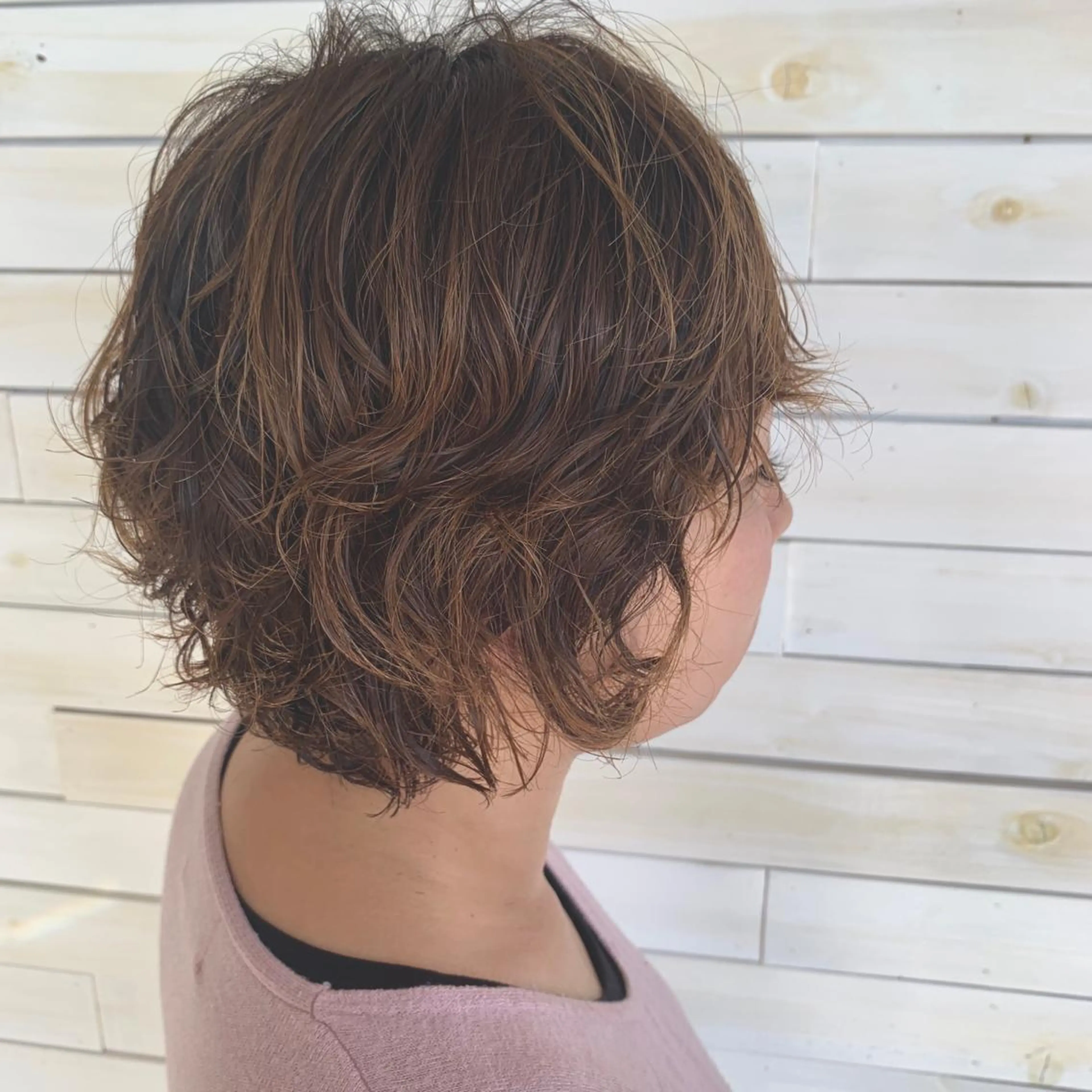 パーマ 黒田瀬奈/ボブ まろやかベージュのヘアスタイル