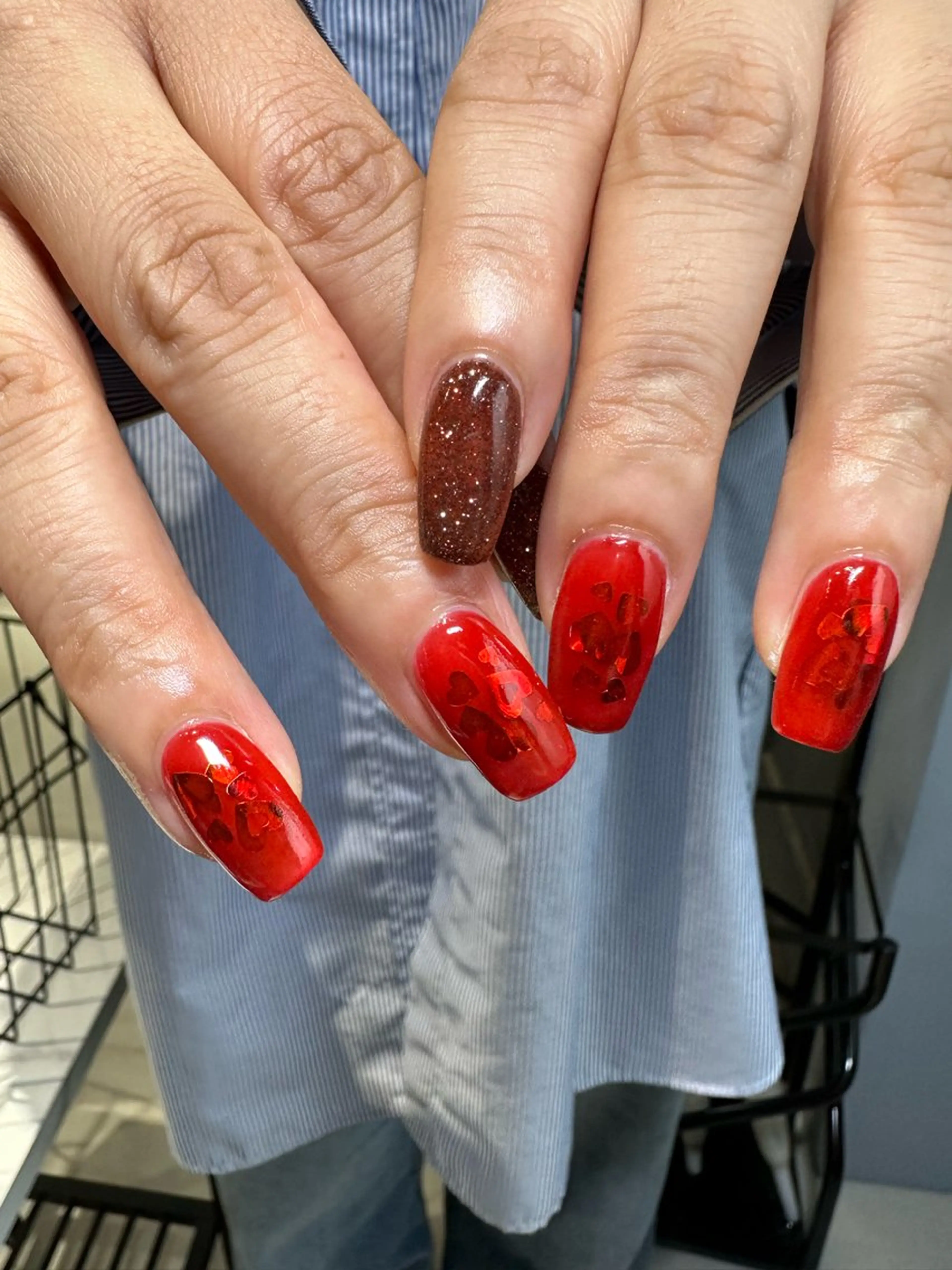 ネイル ハート ハンドネイル Gemies所属・nanako_ Gemiesのネイルデザイン