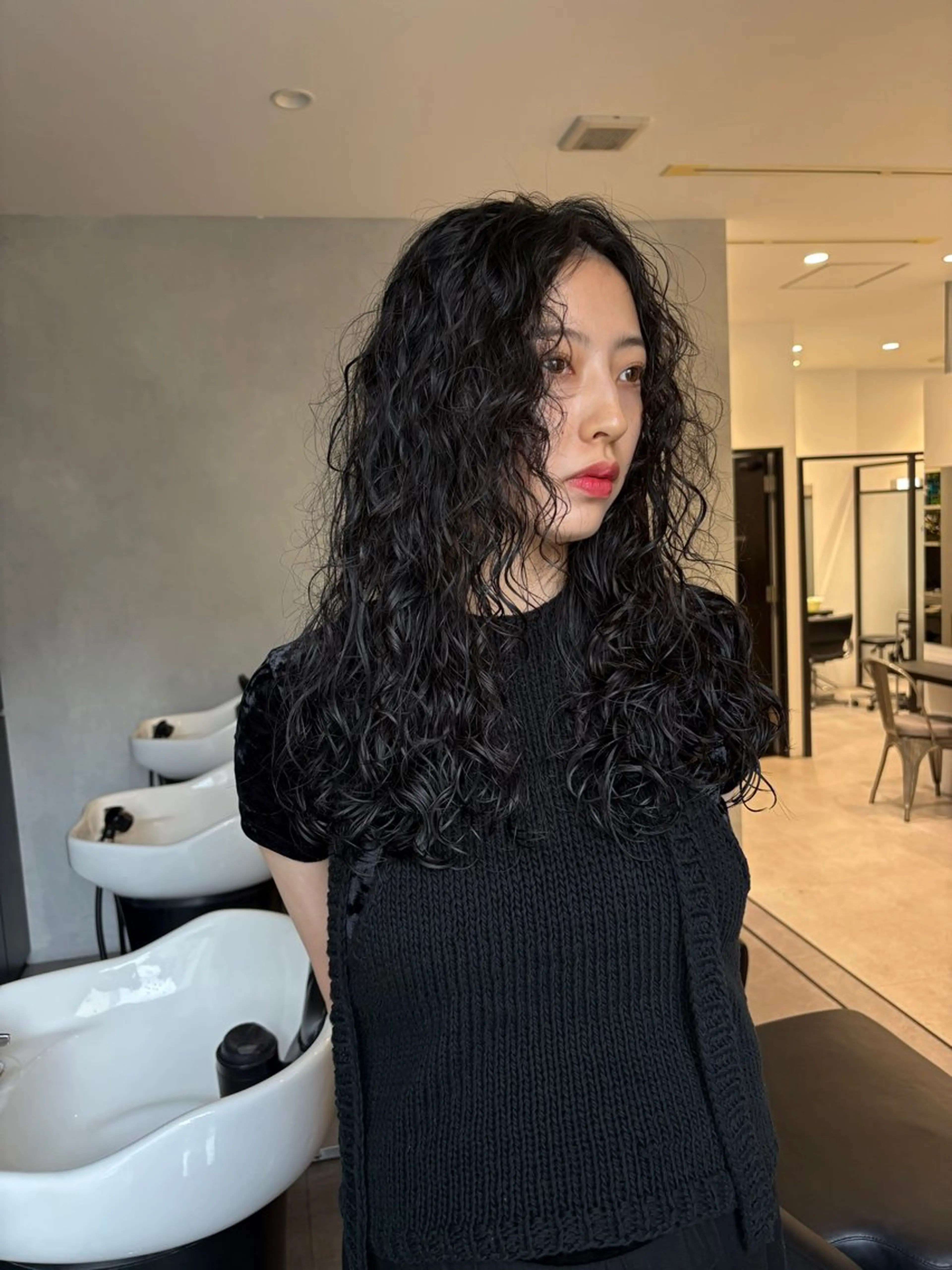 ロング パーマ カット パーマ トリートメント 吉武 茂暉のヘアスタイル