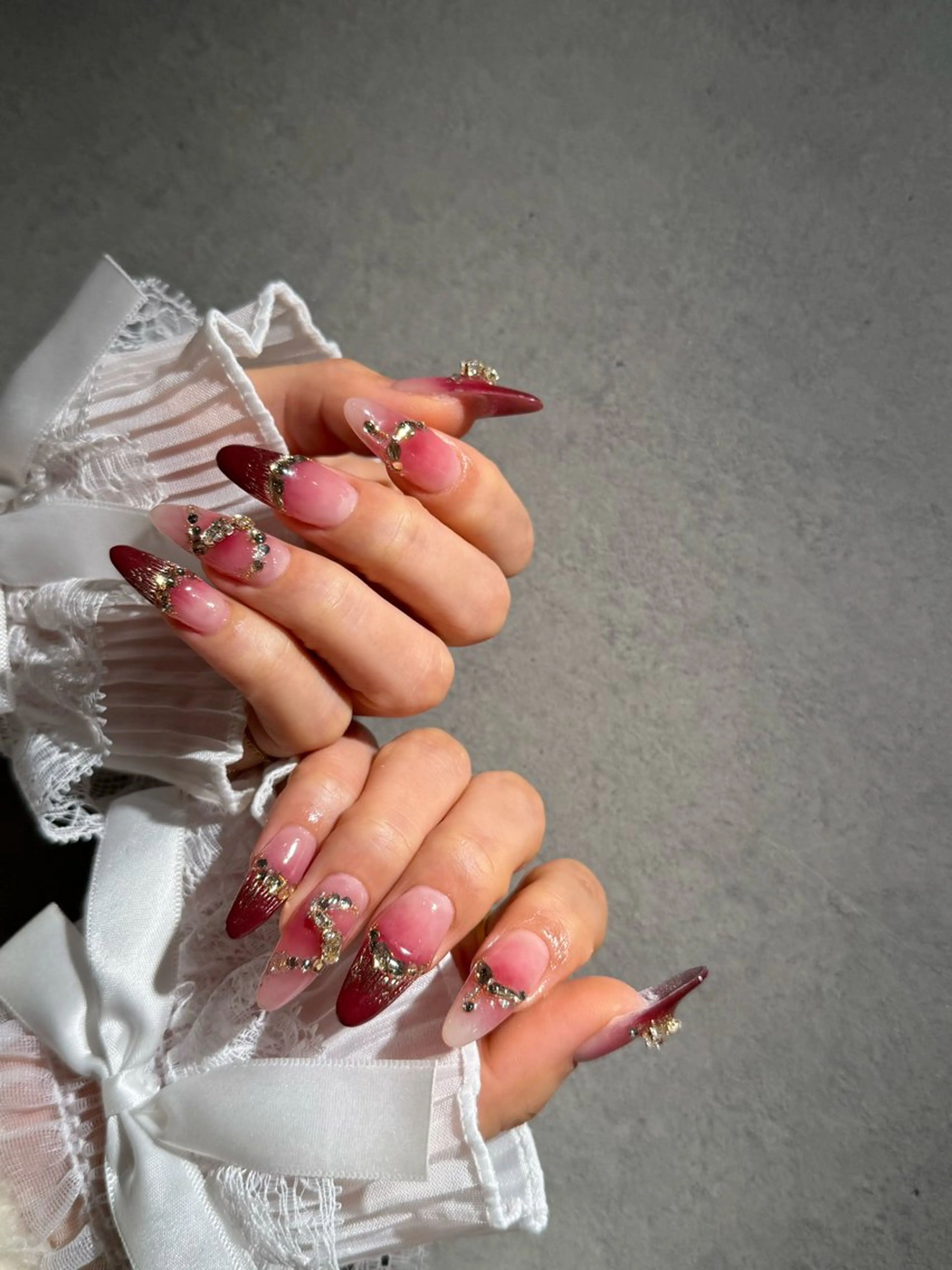 ネイル I-nailロング /ワンホン/キラキラのネイルデザイン