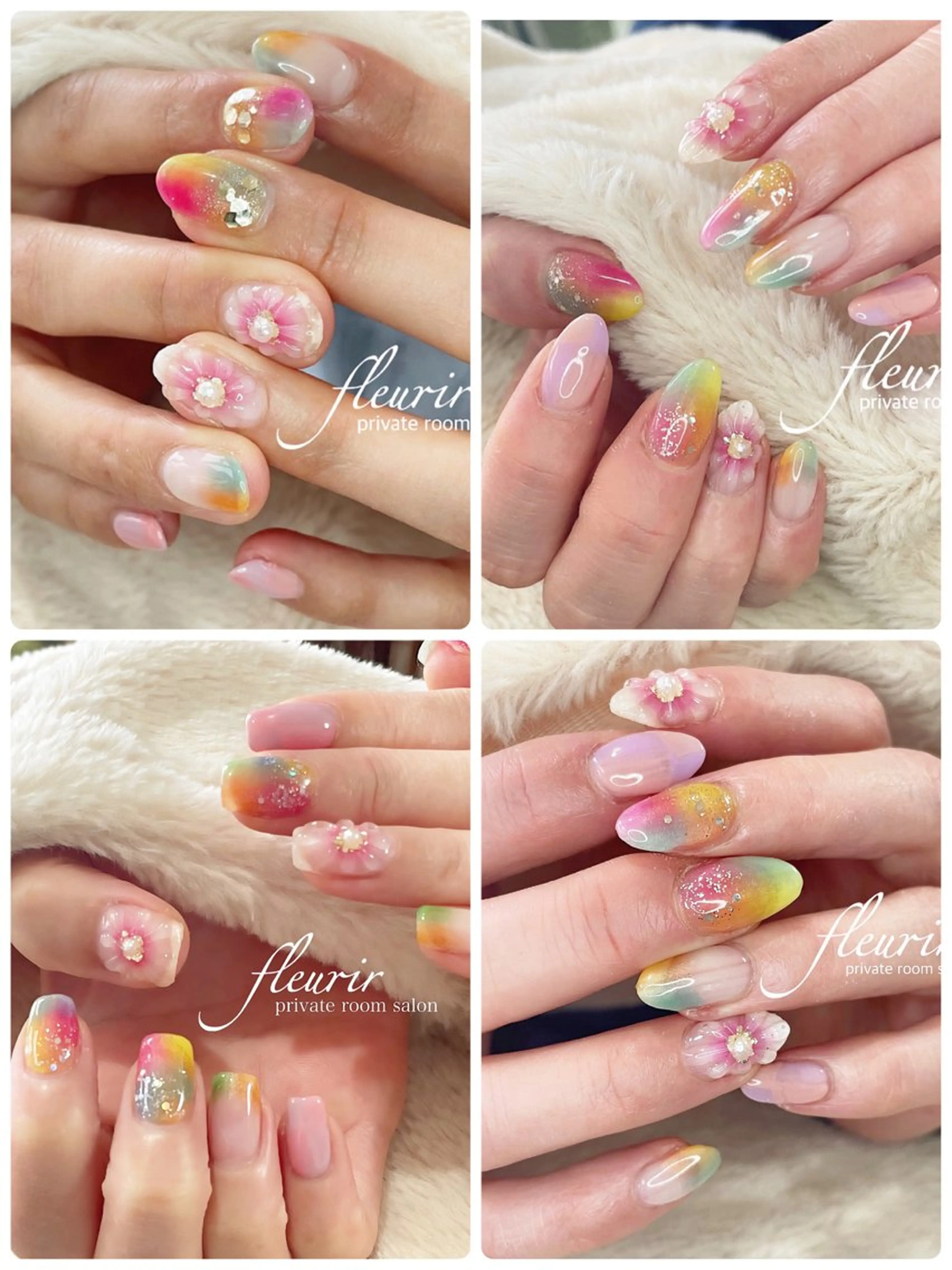 ネイル クリアネイル フルリール 【プライベートサロンのネイルデザイン