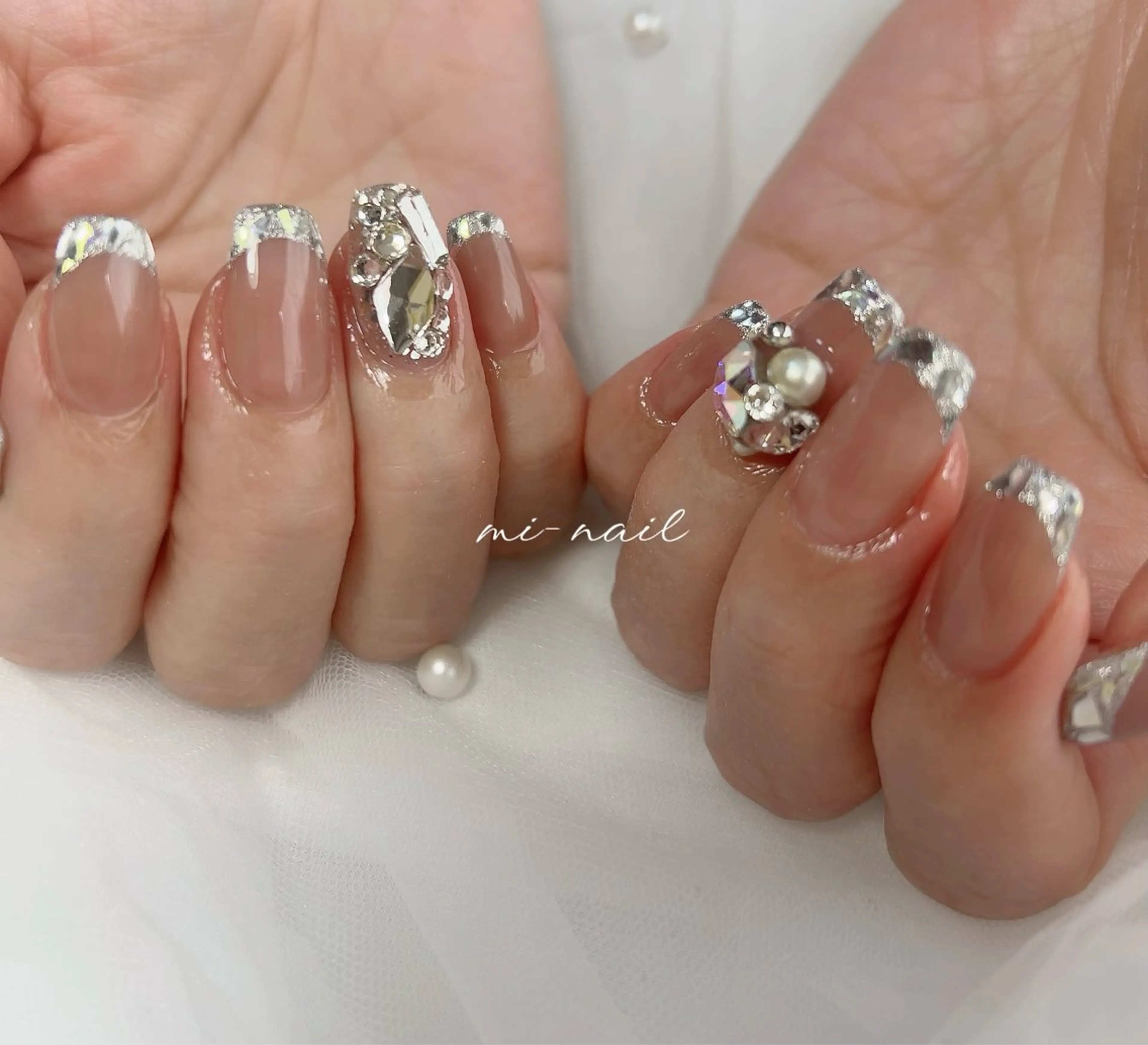 ガラスフレンチ💅オフケア込みの写真