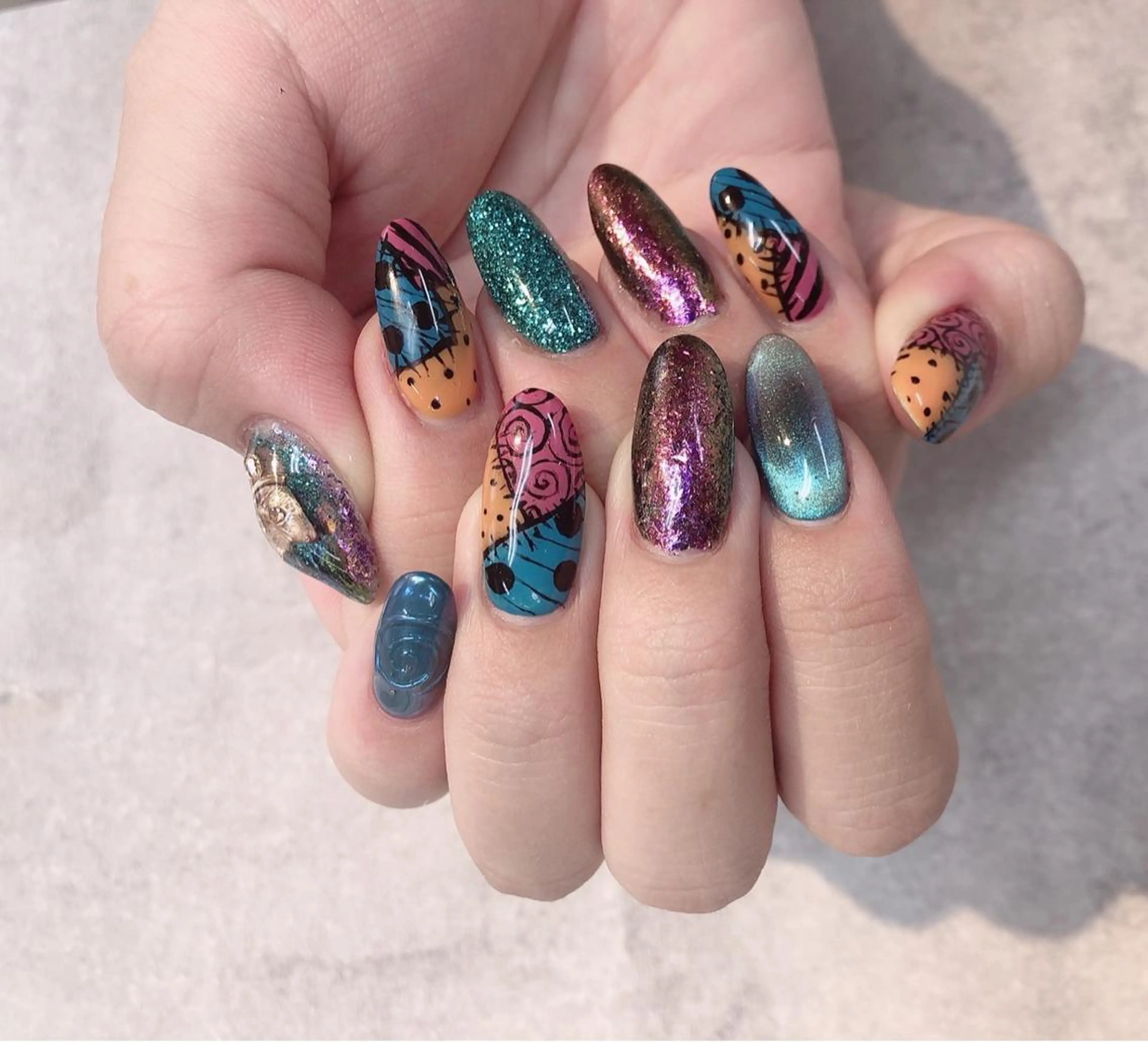 ネイル ハロウィン マグネットネイル ハンドネイル ハンドケア FASTNAIL PLUS 新宿店のネイルデザイン