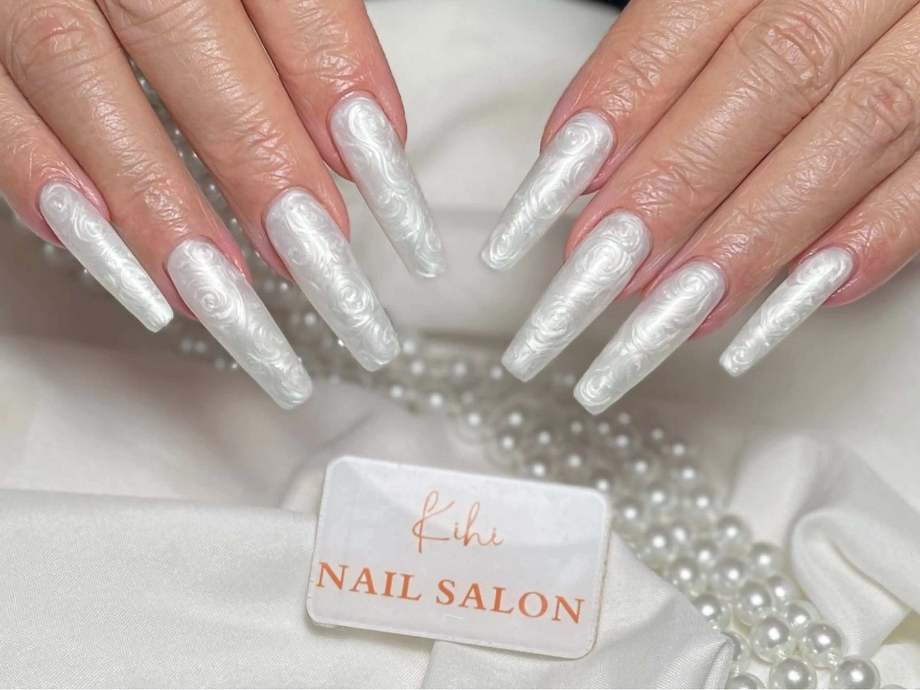 ネイル ハンドネイル ユリ🎀長さだし/ パラジェル/持ち込みのネイルデザイン