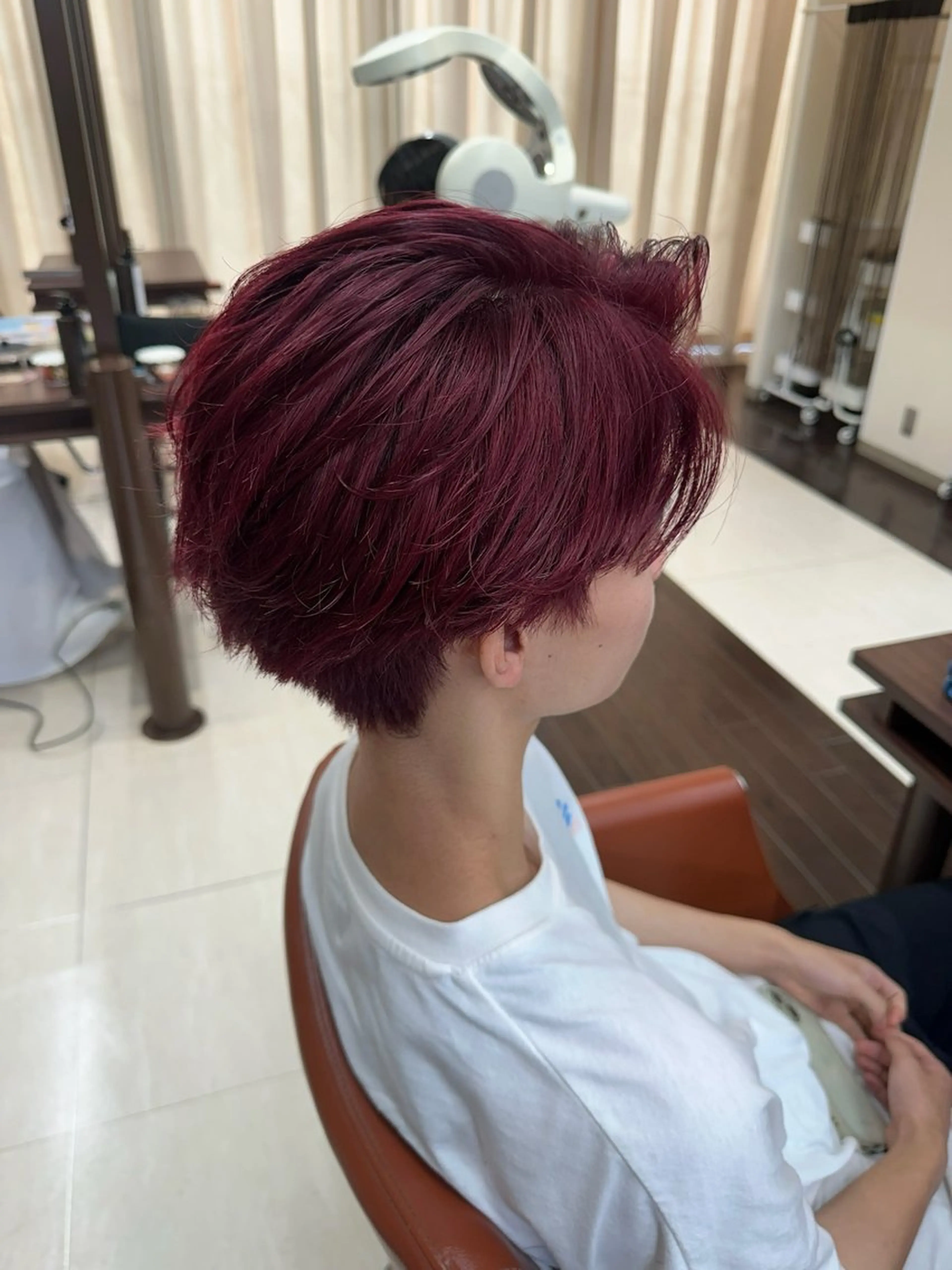 ショート カラー パーマ メンズ メンズブリーチ ブリーチ レッドカラー ヘアカラー ヘアセット 毎月230人担当/ メンズヘア/清和武虎のヘアスタイル