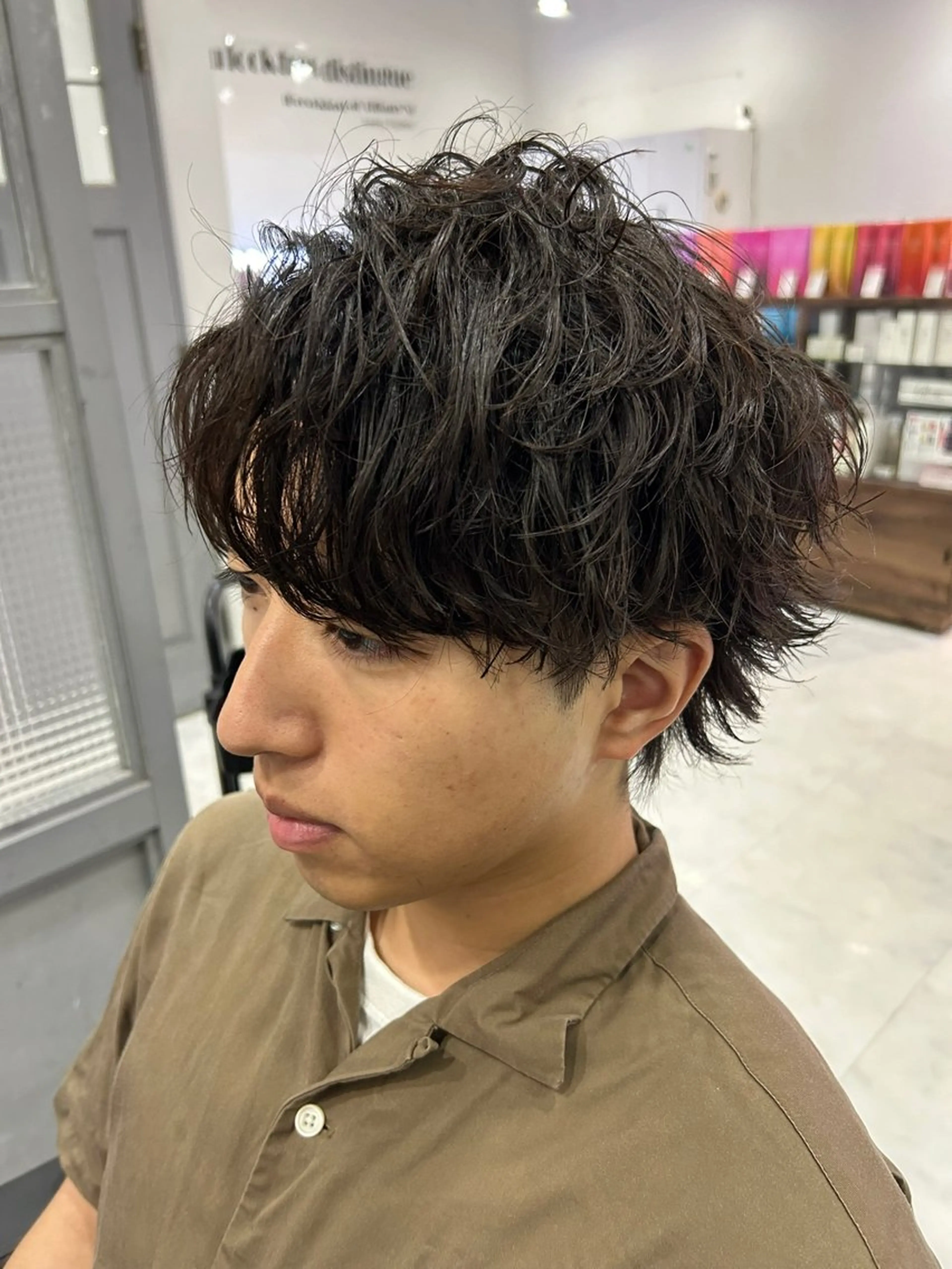 ショート カラー パーマ ヘアアレンジ メンズ カット パーマ 🔥メンズパーマ特 化🔥渡辺一翔🔥のヘアスタイル