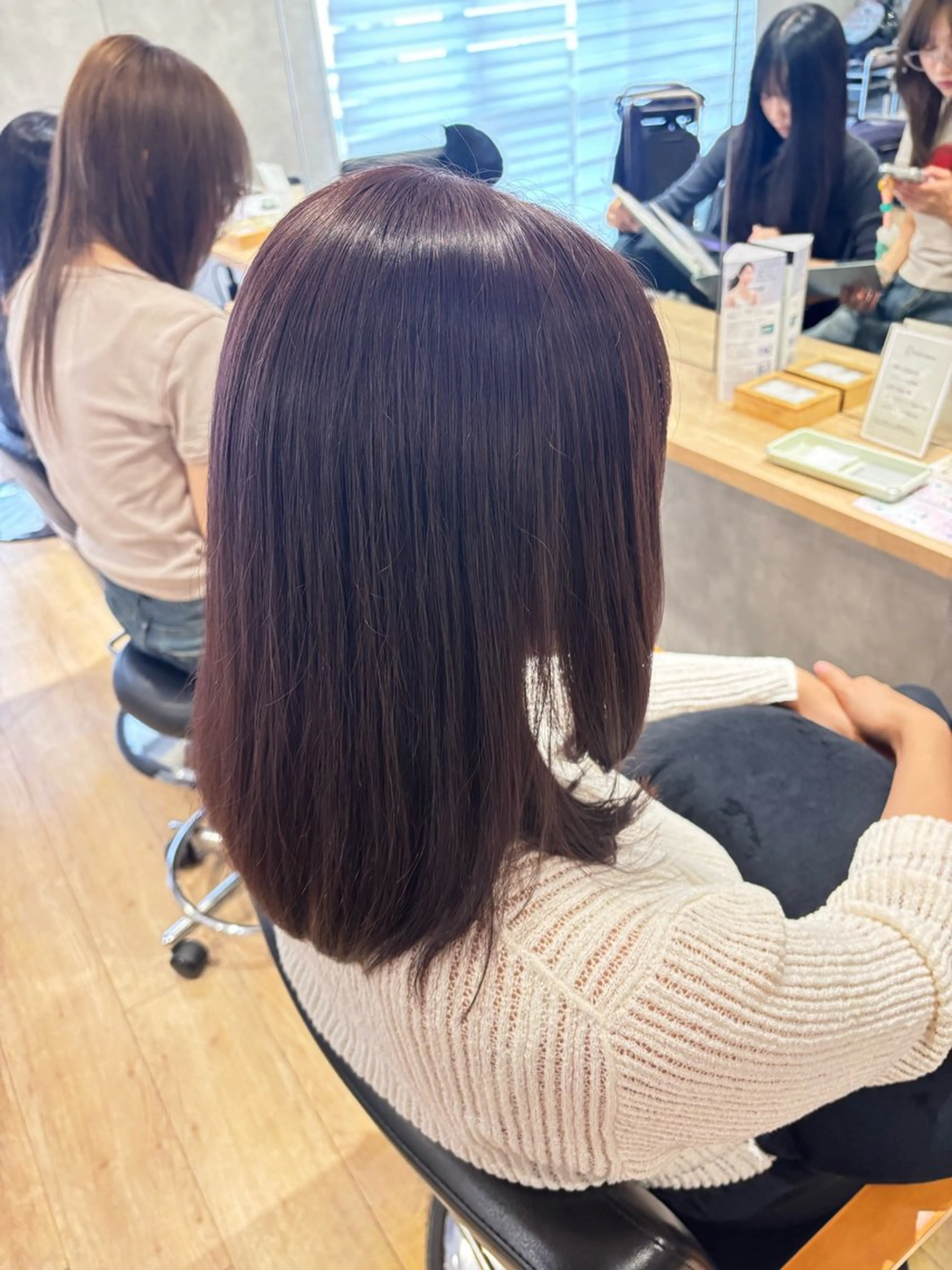 ミディアム カラー カット ヘアカラー トリートメント 🎀Maho🎀ボブ × 髪質改善のヘアスタイル