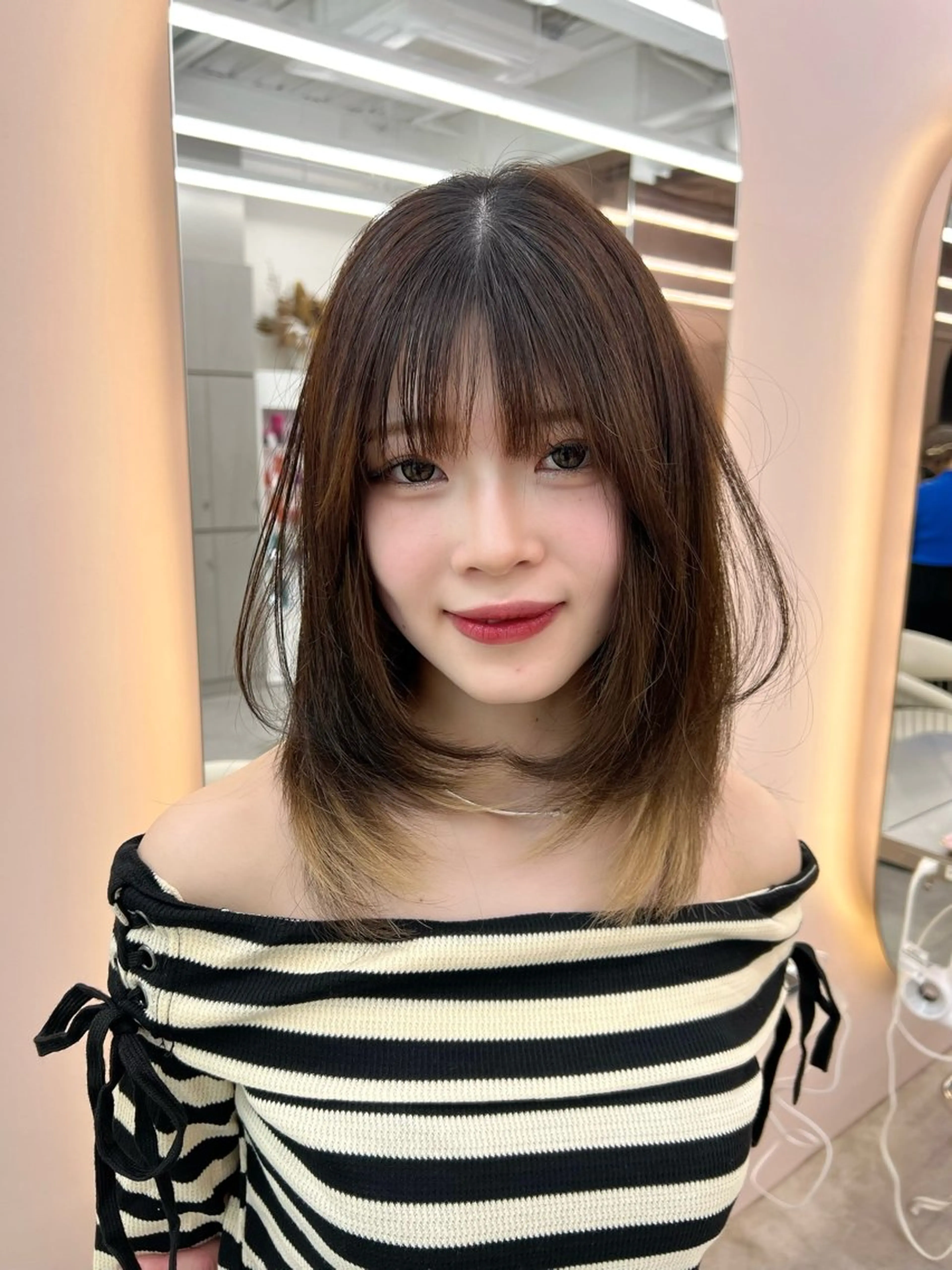 ミディアム レイヤーカット 宮嶋 蓮のヘアスタイル