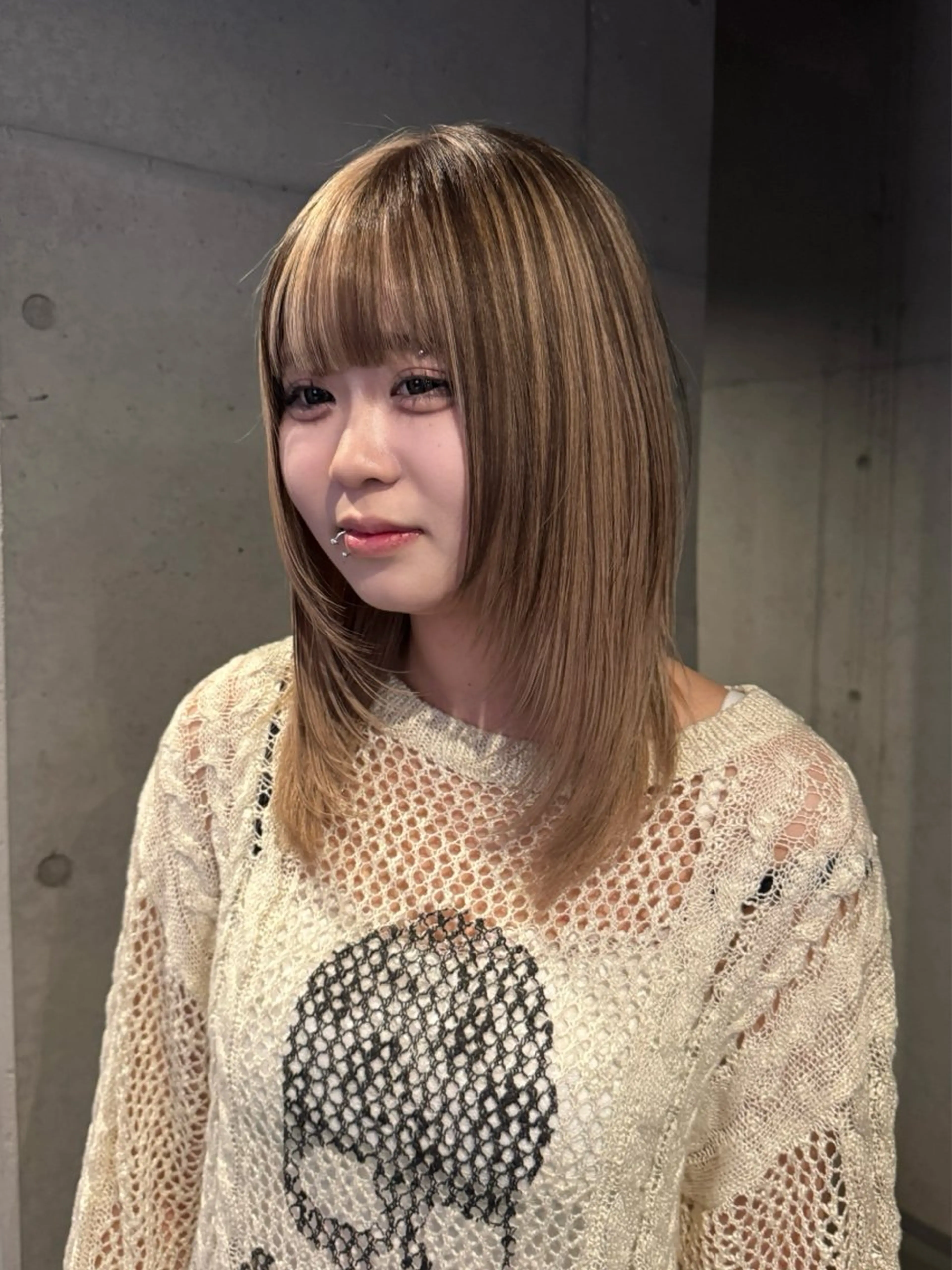 ロング カラー カット ヘアカラー トリートメント だいち/ハイトーン/ デザインカラーのヘアスタイル