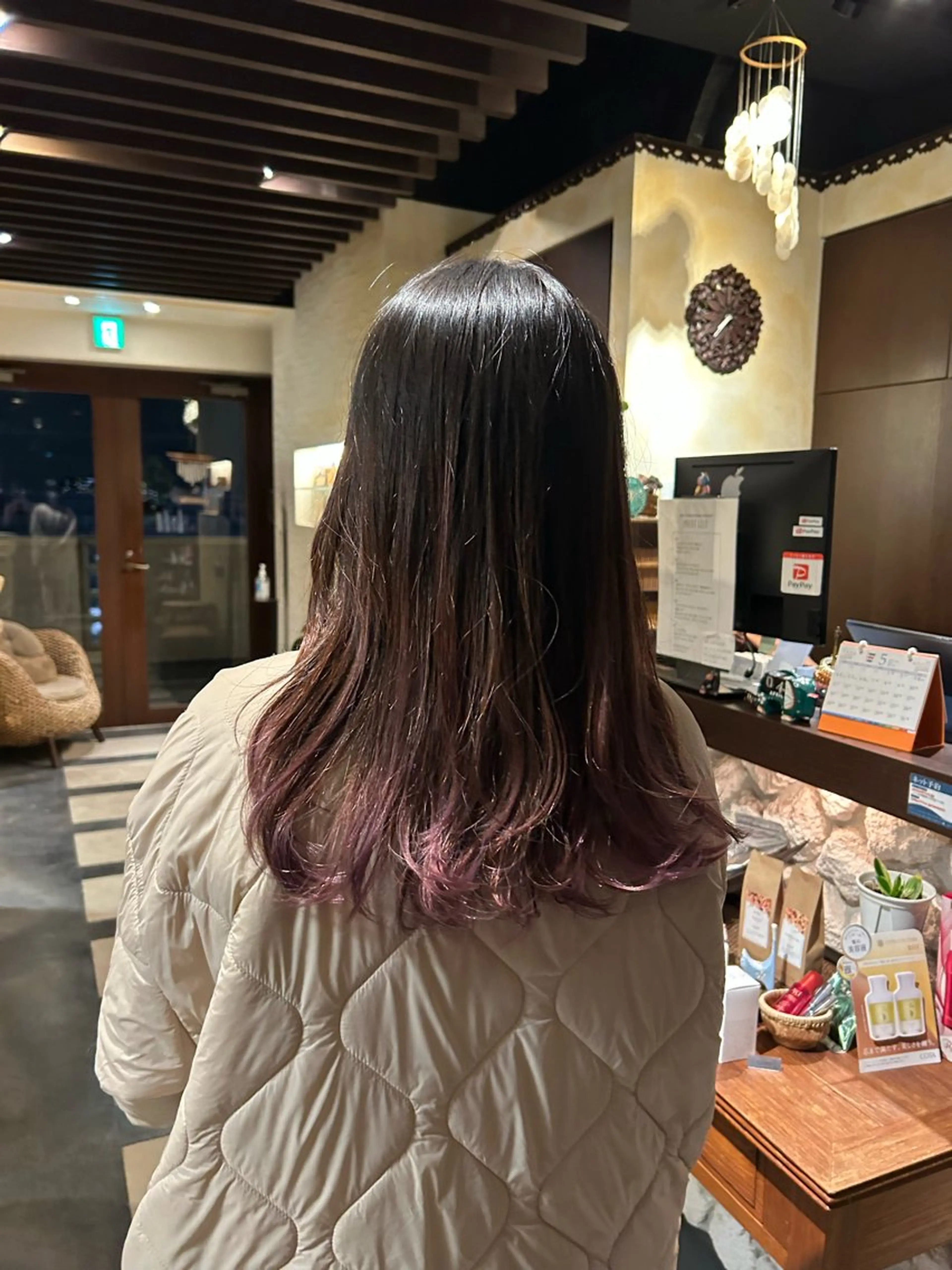 セミロング カット ヘアカラー レイヤー/透明感カラ ー/茅ヶ崎/momiのヘアスタイル