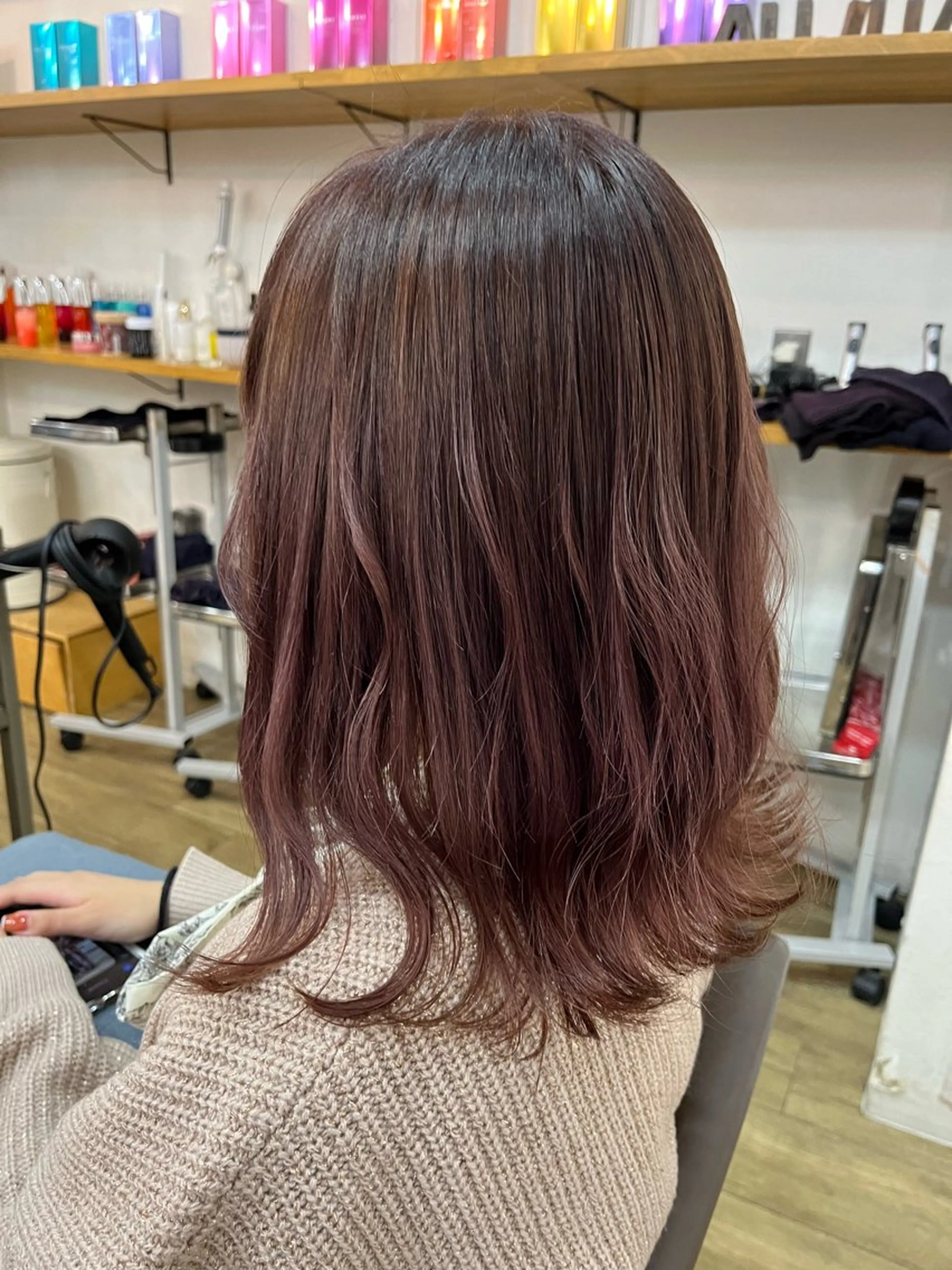 セミロング カラー ブラウンカラー ピンクカラー ピンクブラウン カット ヘアカラー トリートメント 似合わせ/ブリーチ/ 髪質改善/ミクෆ‪のヘアスタイル