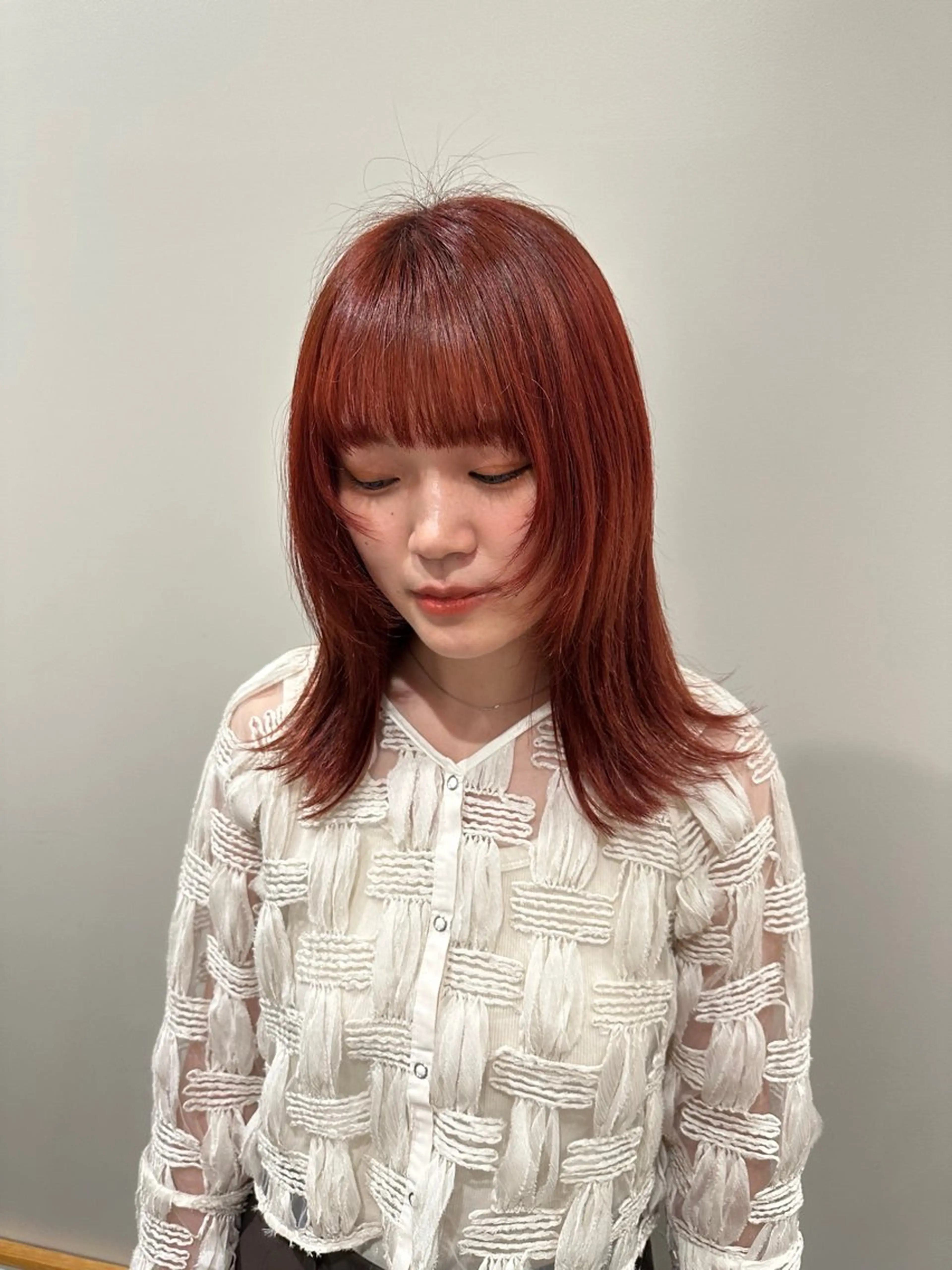 ミディアム カラー カット ヘアカラー hibiki/セット /透明感カラーのヘアスタイル