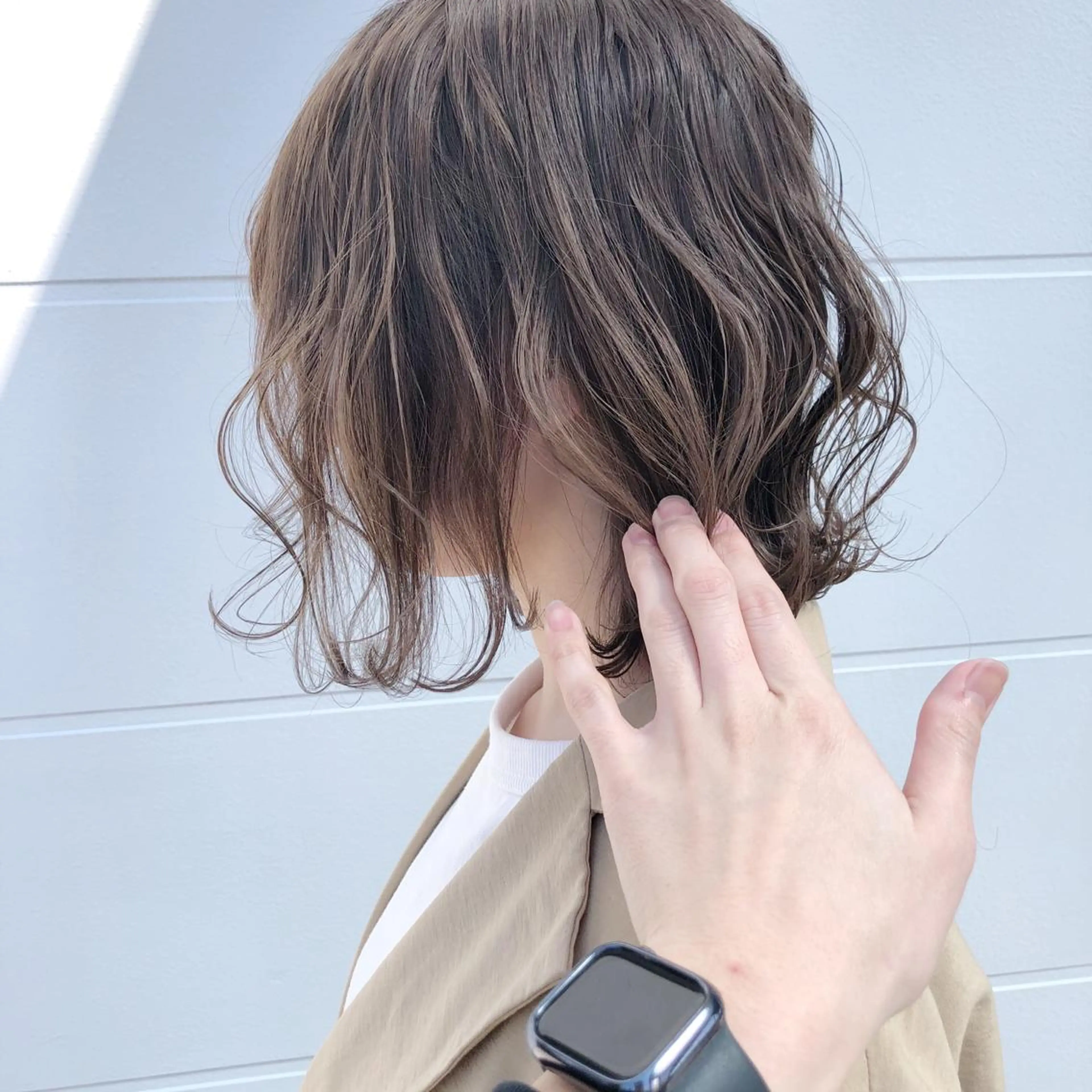 ミディアム カラー マエダ リョウのヘアスタイル