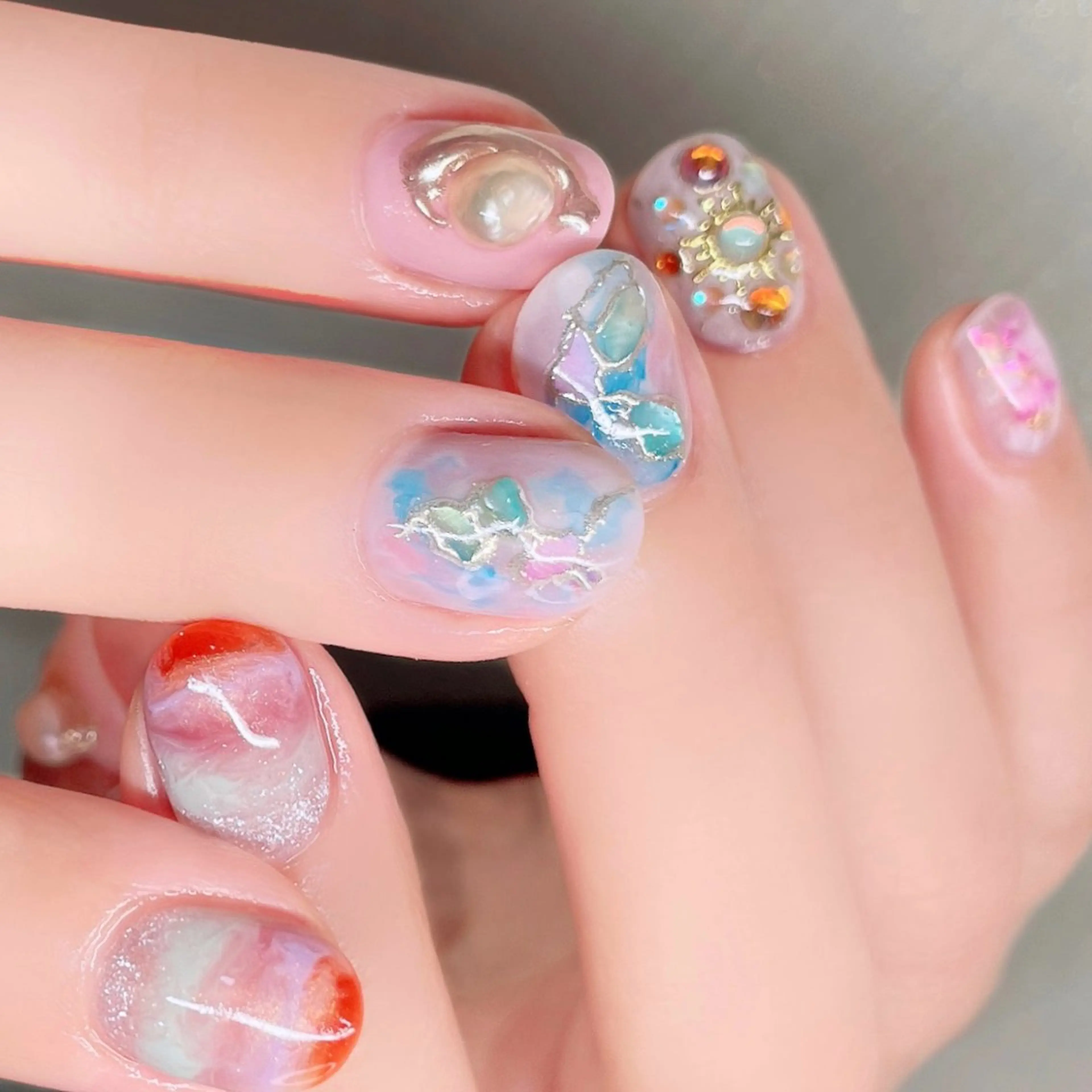 ネイル アートネイル ミラーネイル ぷっくりネイル ハンドネイル Nailist SUZU所属・Nailist suzuのネイルデザイン