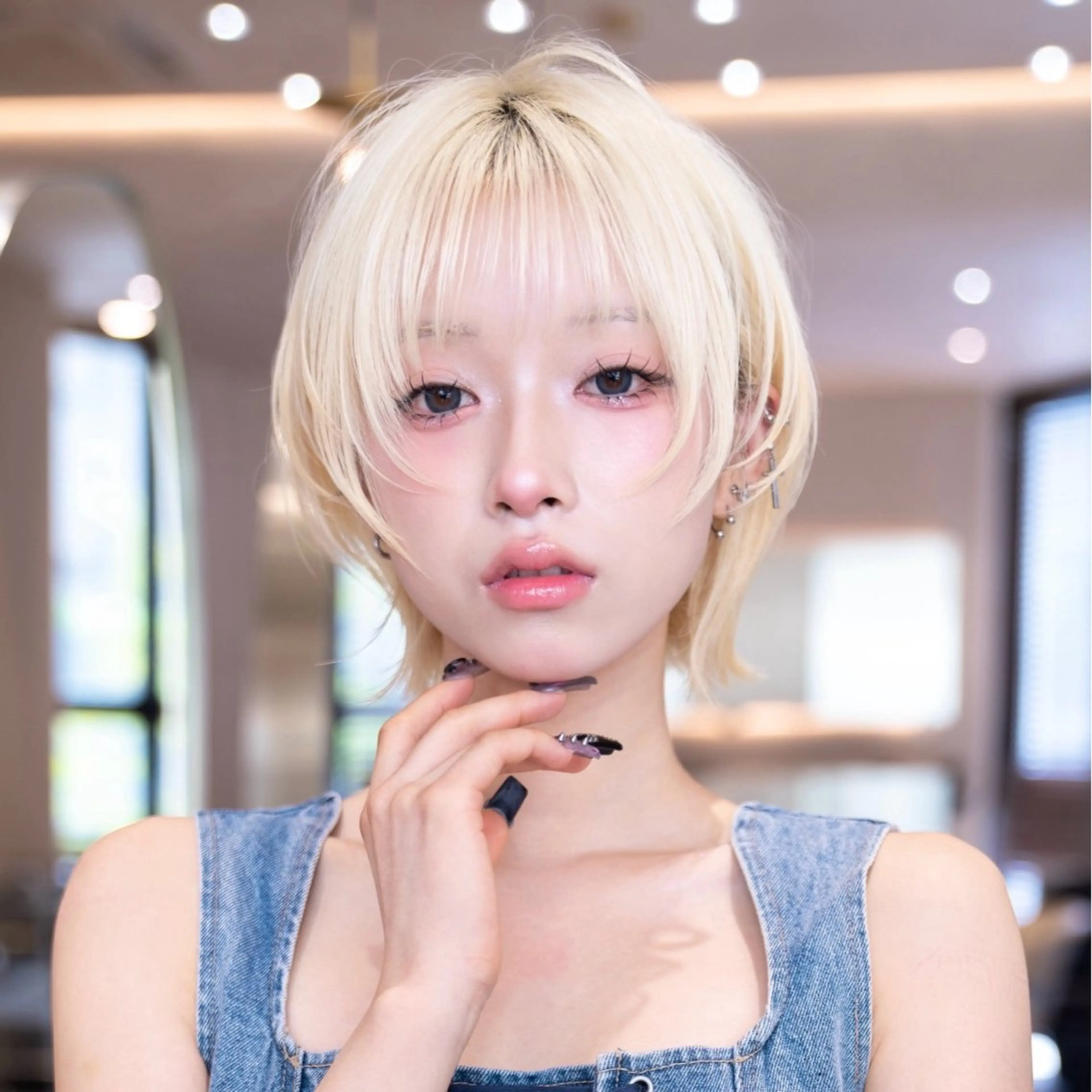 【💖12月限定1日1名💖】　デザインカット×透明感カラー×最新トリートメント　　　【タッセルボブ】【韓国レイヤー】の写真