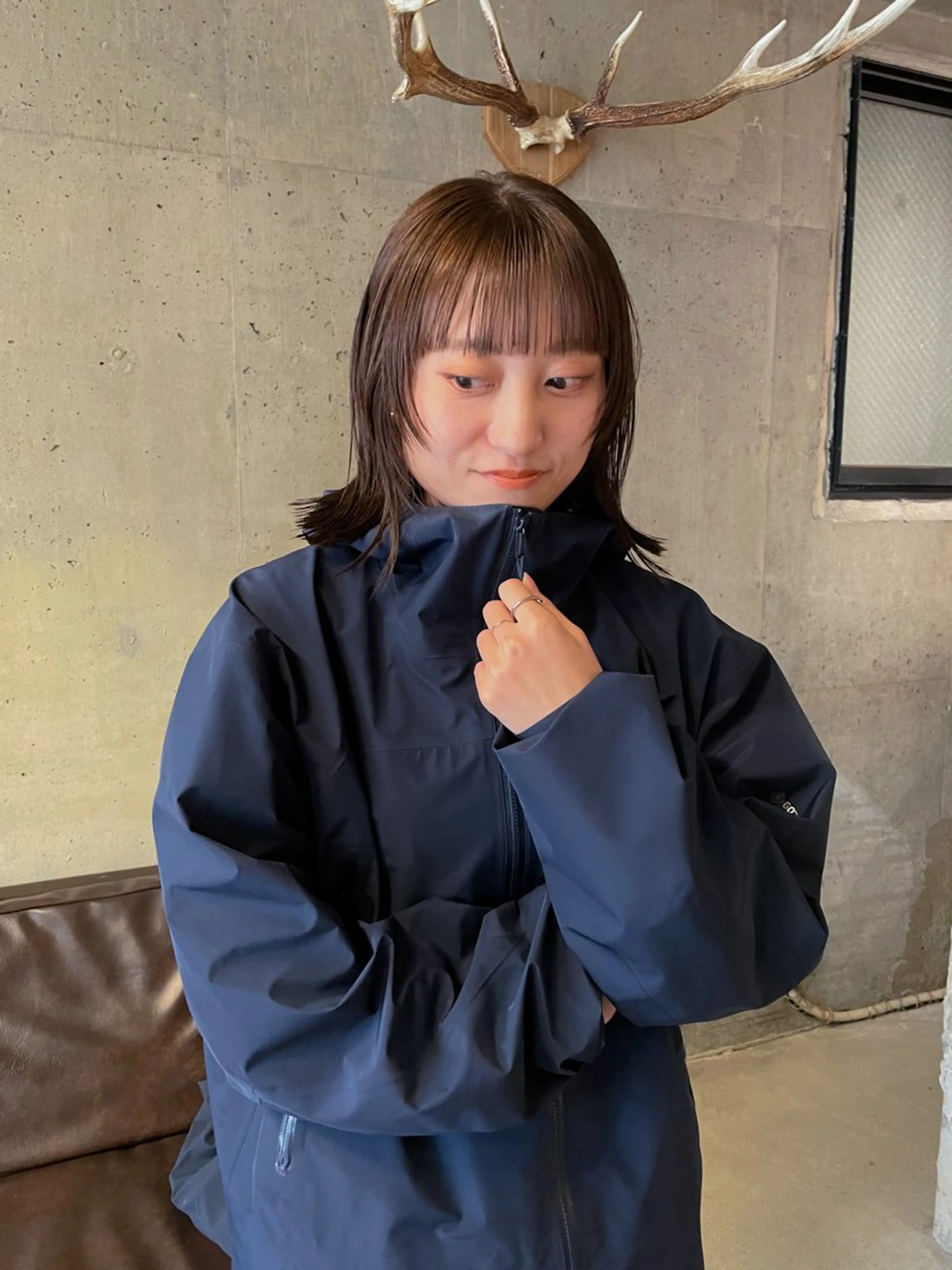 ミディアム カラー パーマ/レイヤー 岩山丈一郎のヘアスタイル