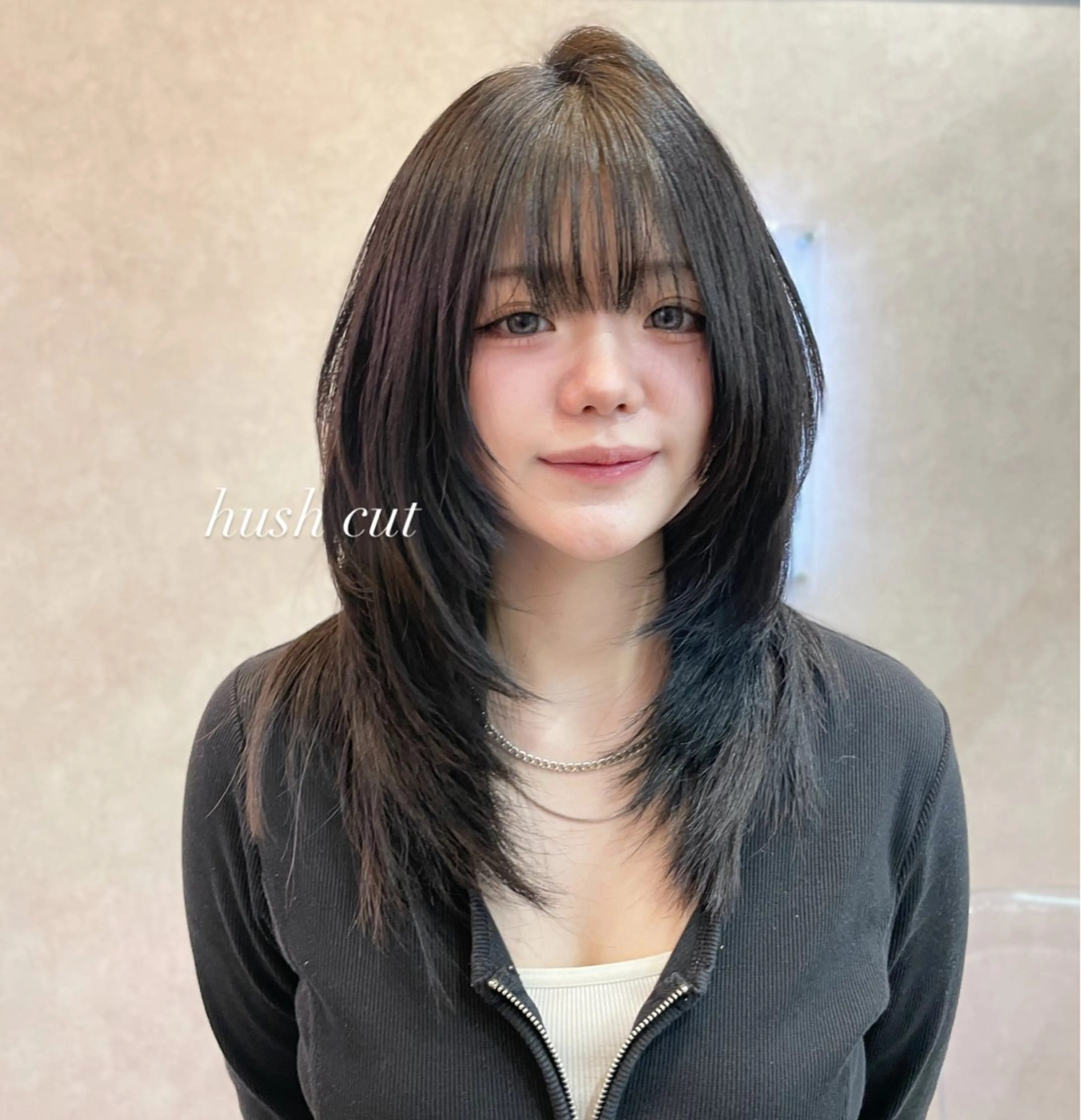 セミロング カット ヘアカラー MOE 福岡韓国ヘア✧︎のヘアスタイル