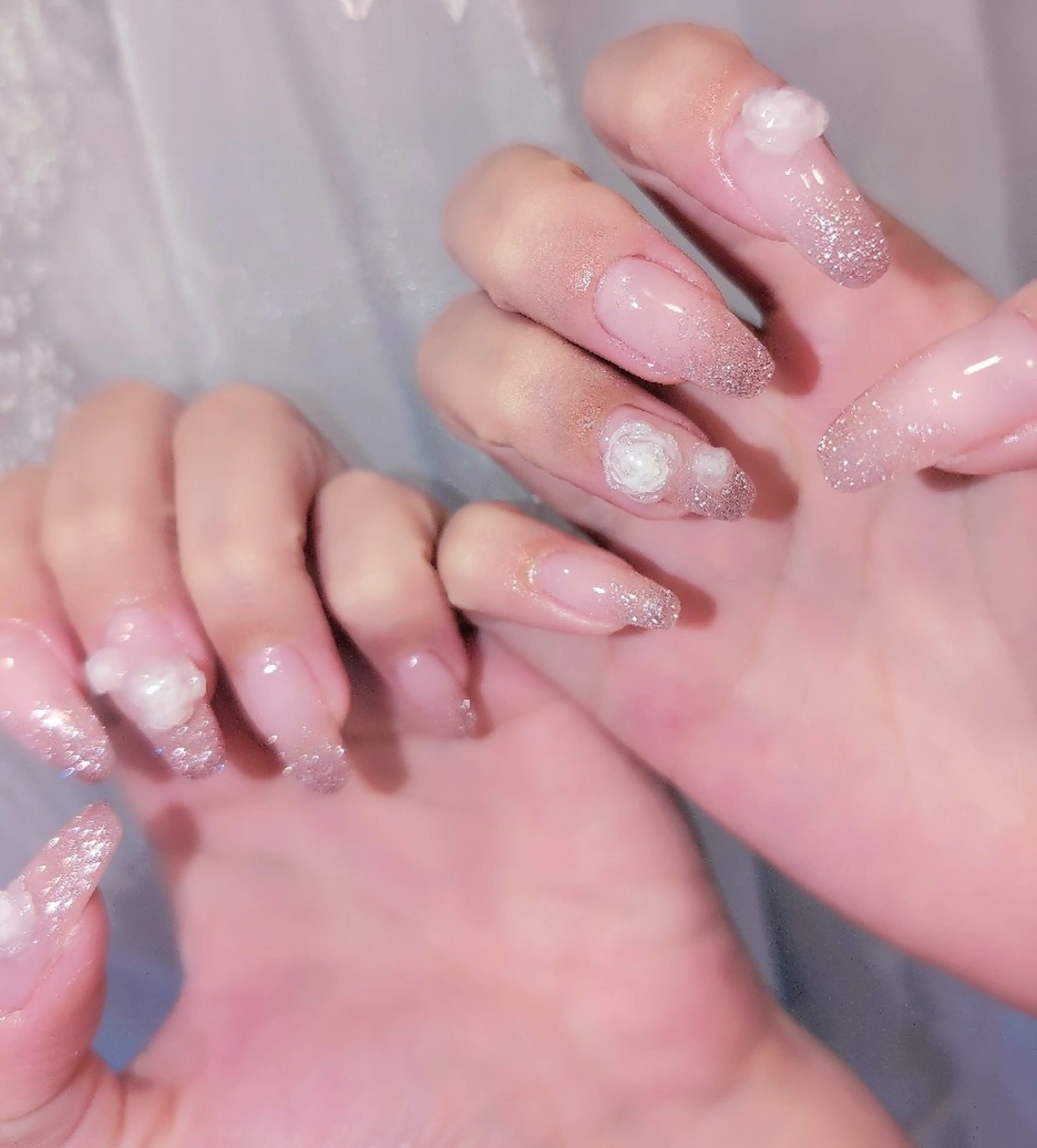 ネイル 長さ出し ジェルネイル 韓国ネイル マグネットネイル ニュアンスネイル ハンドネイル I LOVE ME  NAIL.｡.:*♡のネイルデザイン