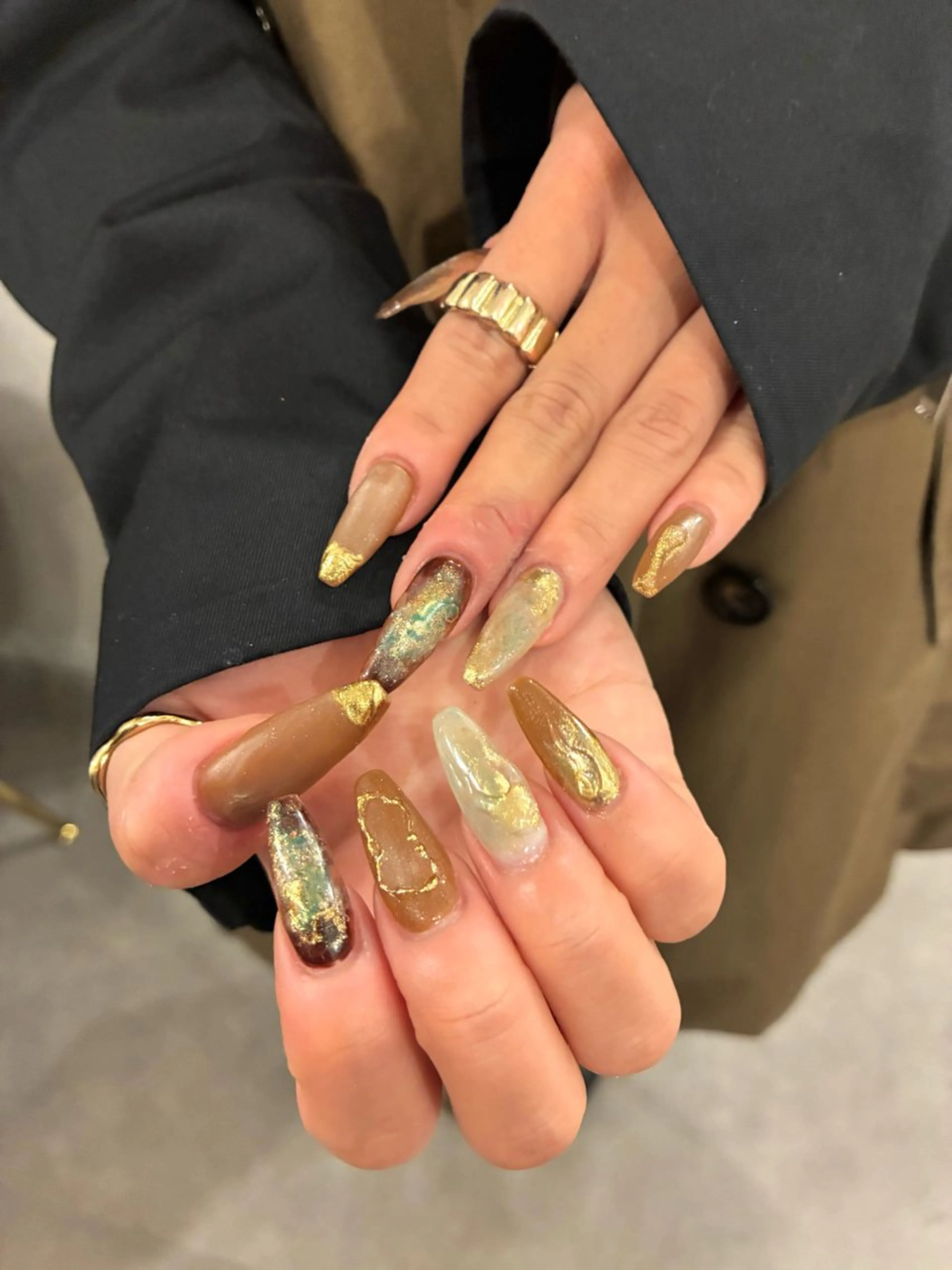 ネイル ハンドネイル Sun Brown ANのネイルデザイン