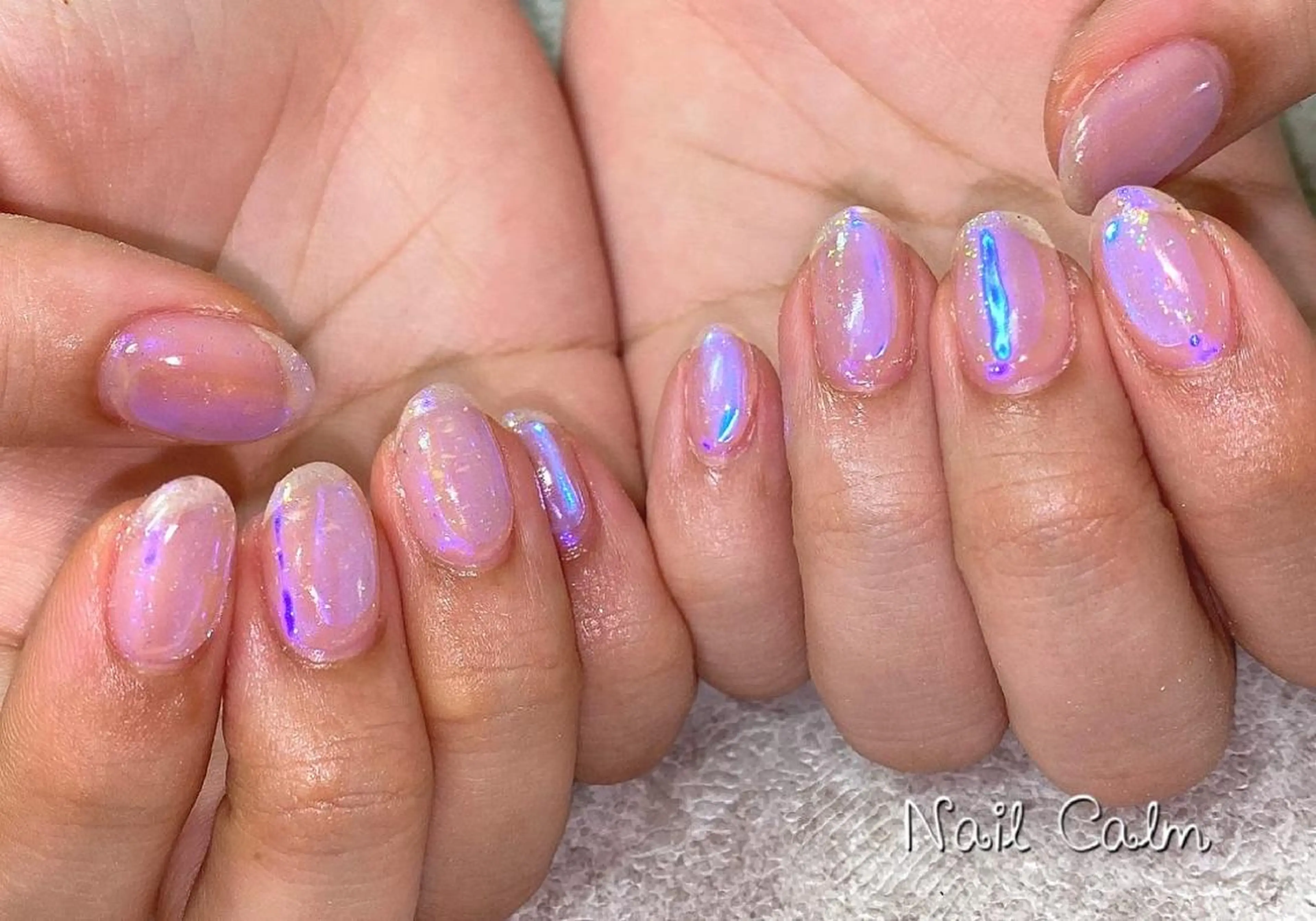 ネイル 氷ネイル・うるうるネイル ハンドネイル Nail Calm所属・プライベートサロン Calmのネイルデザイン