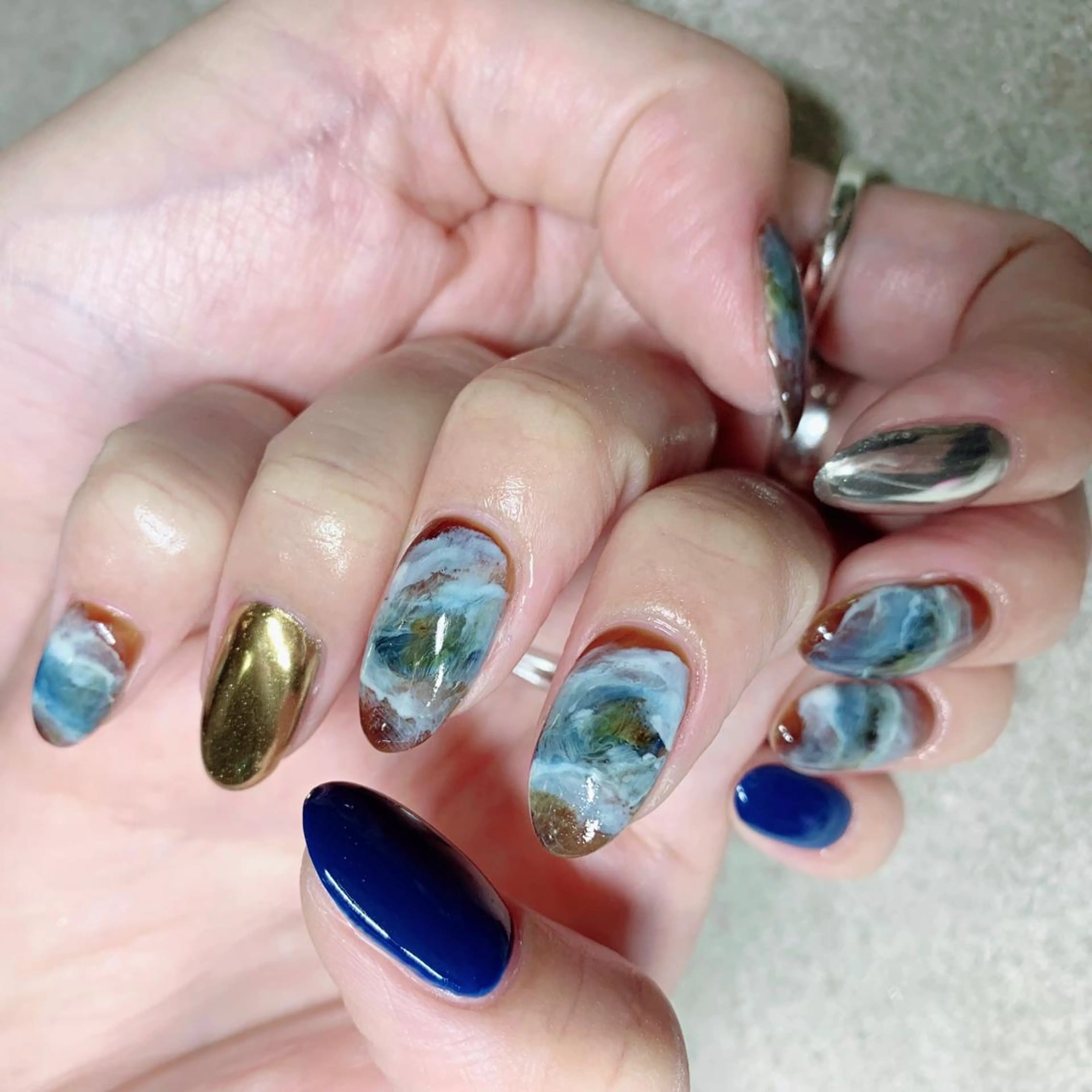 カラー ネイル ハンドネイル Cozy_ ilumのネイルデザイン