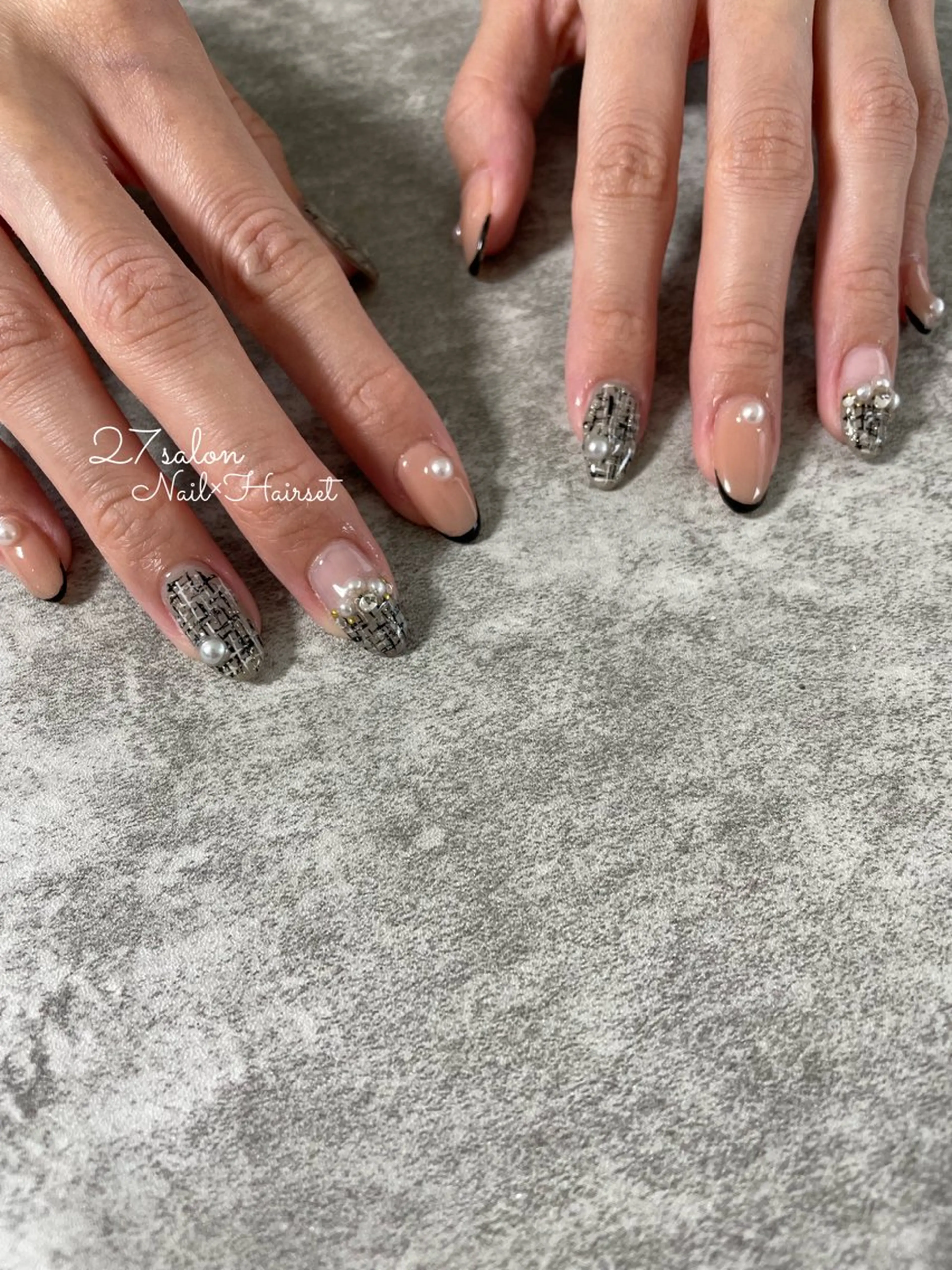 ネイル ツイードネイル 27salon yuinaのネイルデザイン