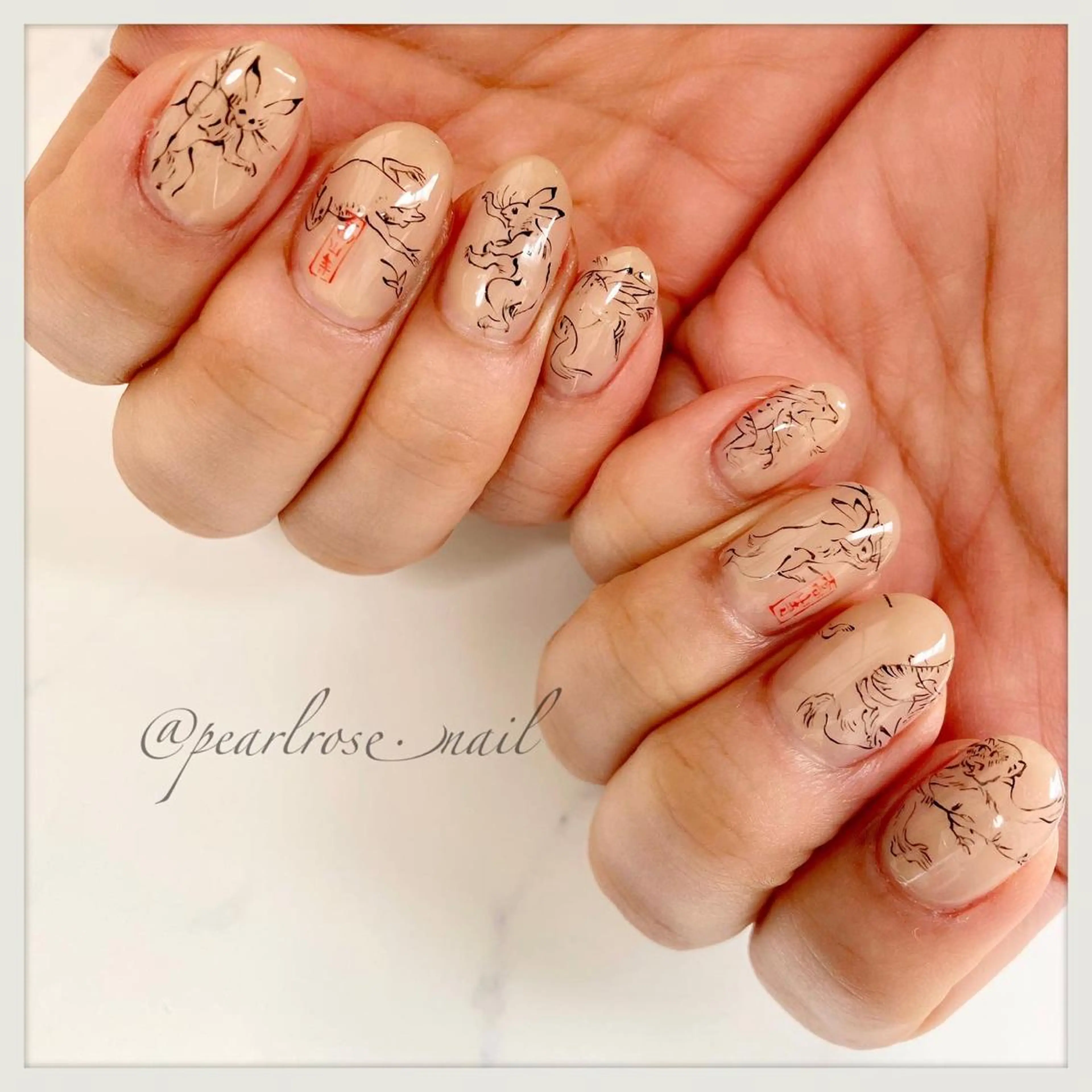 ネイル アートネイル ハンドネイル Beauty salon Ryu・ange所属・PEARL ROSE パールローズのネイルデザイン