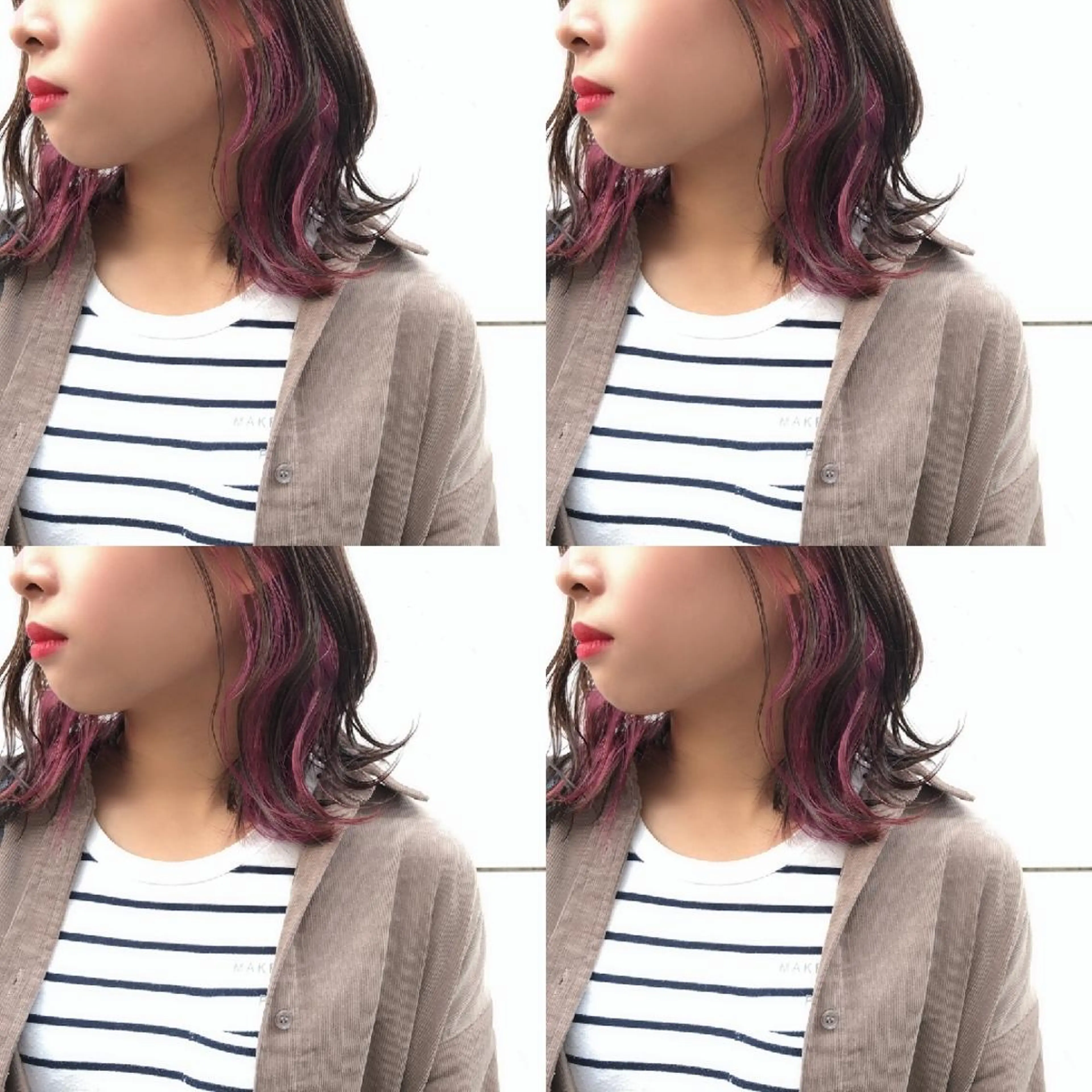 セミロング カラー ヘアアレンジ インナーカラー カット ヘアカラー トリートメント 竹内啓太 ボブのヘアスタイル