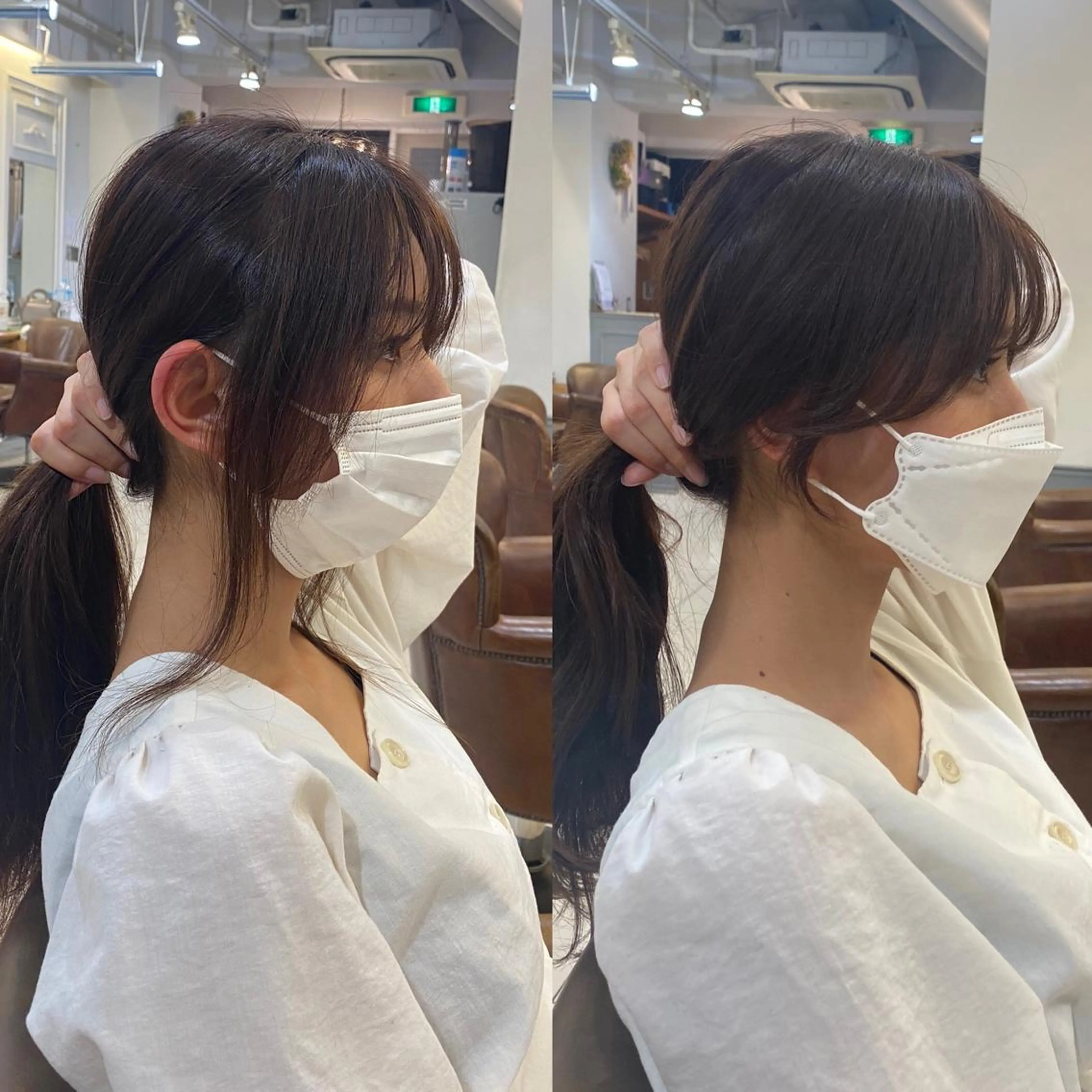 セミロング カラー ヘアアレンジ 透明感カラー くびれヘア エギョモリ ヨシンモリ 韓国風ヘア 横浜/レイヤーカット /韓国ヘア/佐藤記正のヘアスタイル