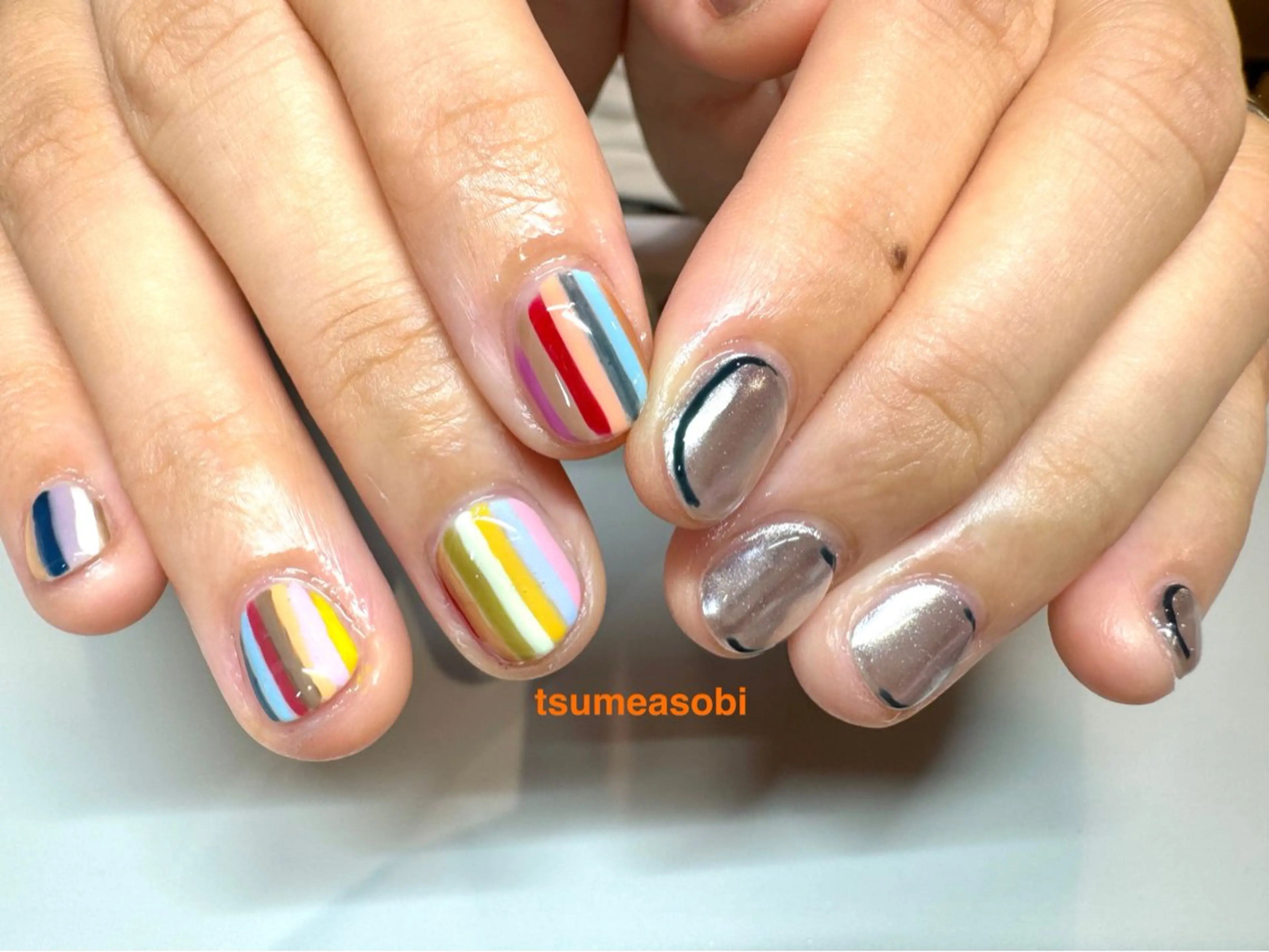 ネイル 夏ネイル ハンドネイル tsumeasobi所属・tsumeasobi 🪬macoのネイルデザイン