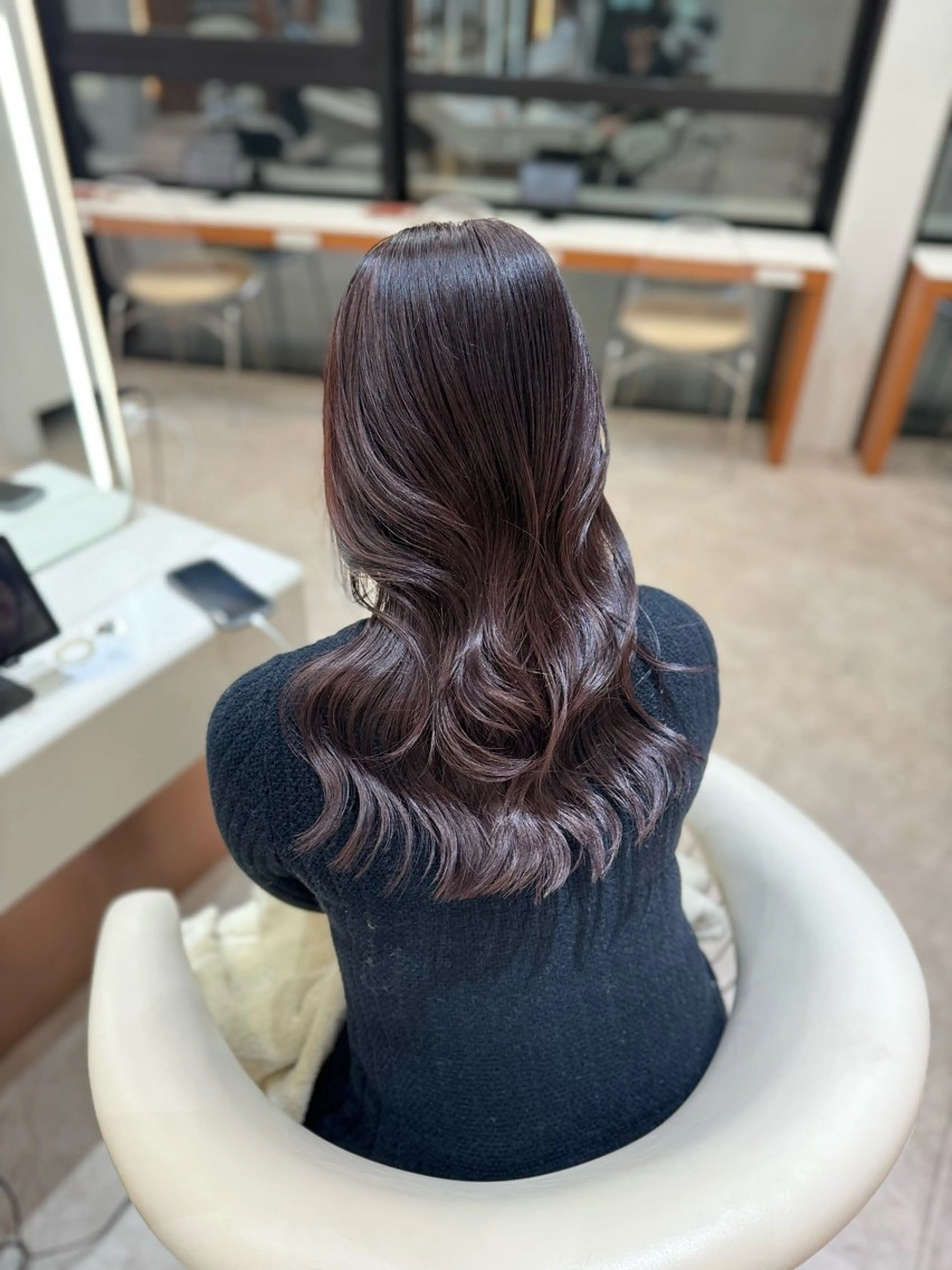 セミロング カラー グレージュ ラベンダーカラー ラベンダーグレージュ ラベンダーグレー ラベンダーピンク カット ヘアカラー トリートメント ヘアセット 韓国レイヤー🇰🇷 韓国研修◎渋谷カイトのヘアスタイル