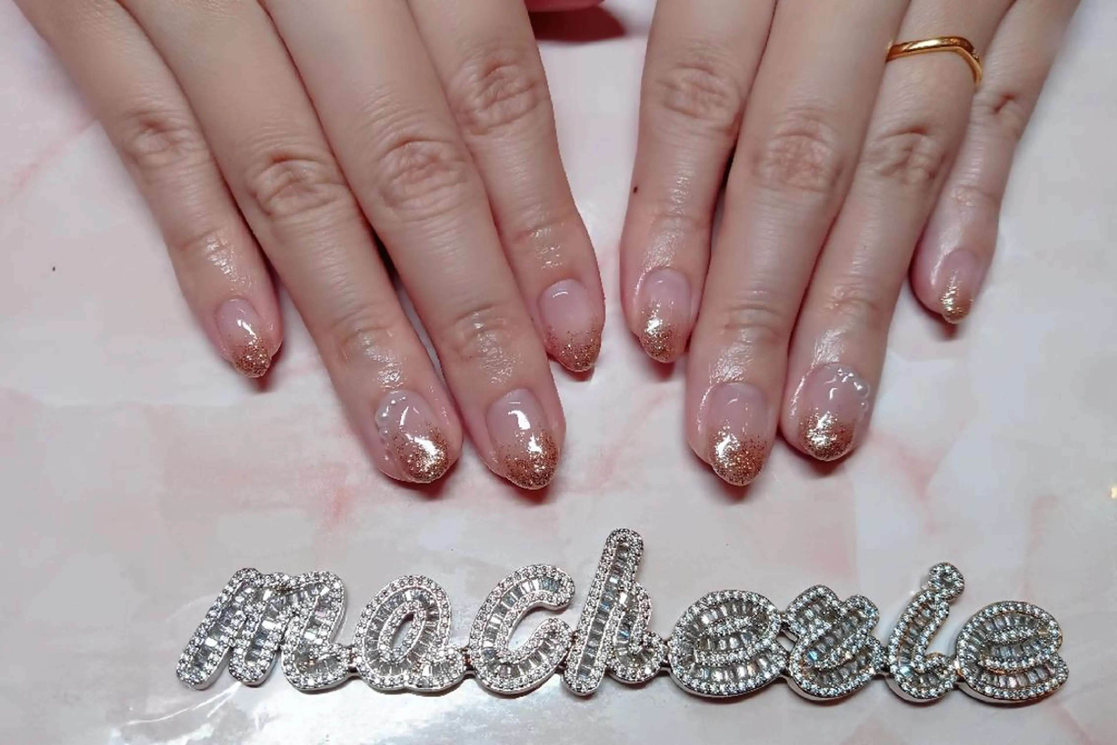 ネイル ラメ(グリッター) ラメグラデーション シンプルネイル ハンドネイル Nail Salon macherieのネイルデザイン