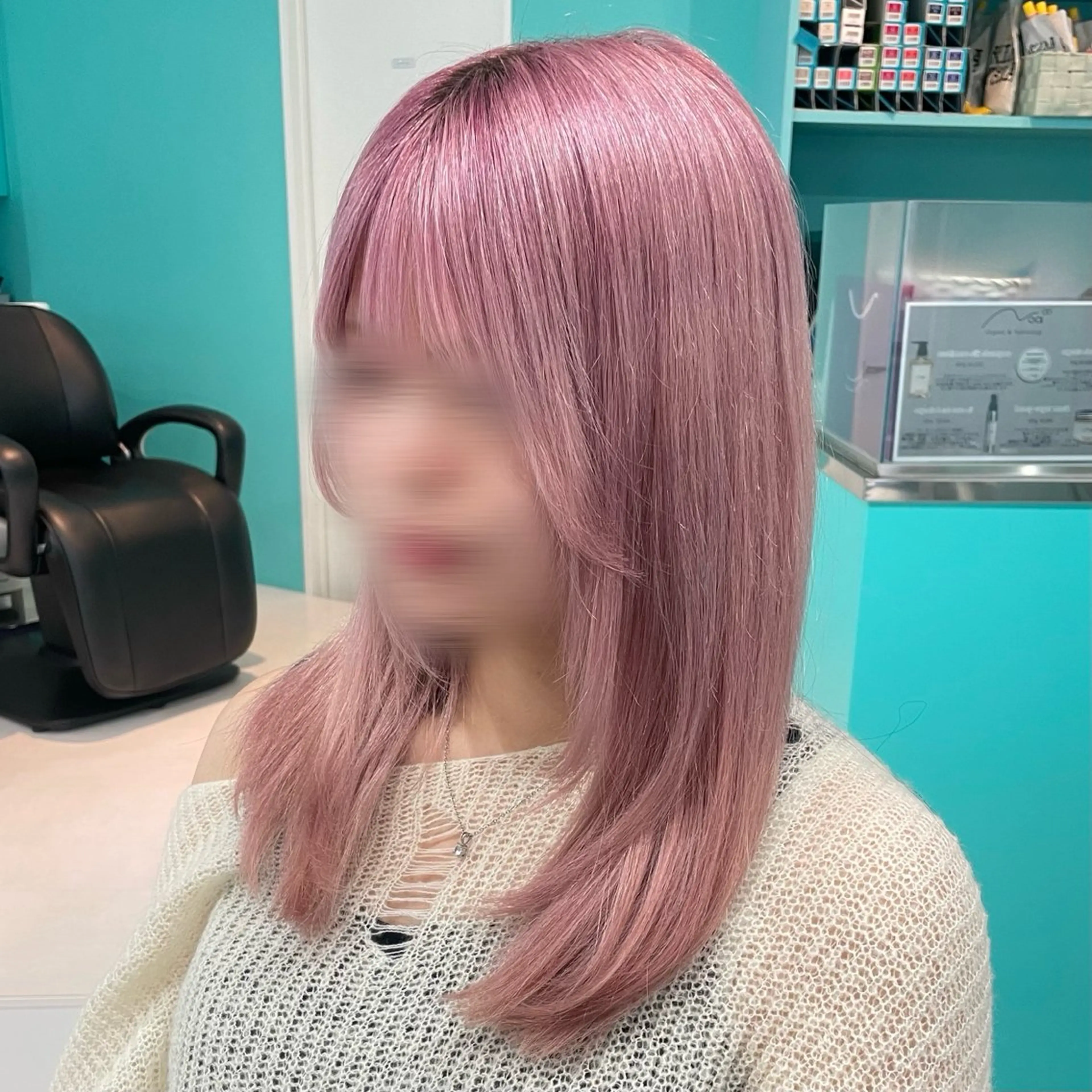 セミロング カラー ラベンダーカラー ピンクカラー ピンクラベンダー Natsuki‎🤍 透明感×艶カラー🫧のヘアスタイル