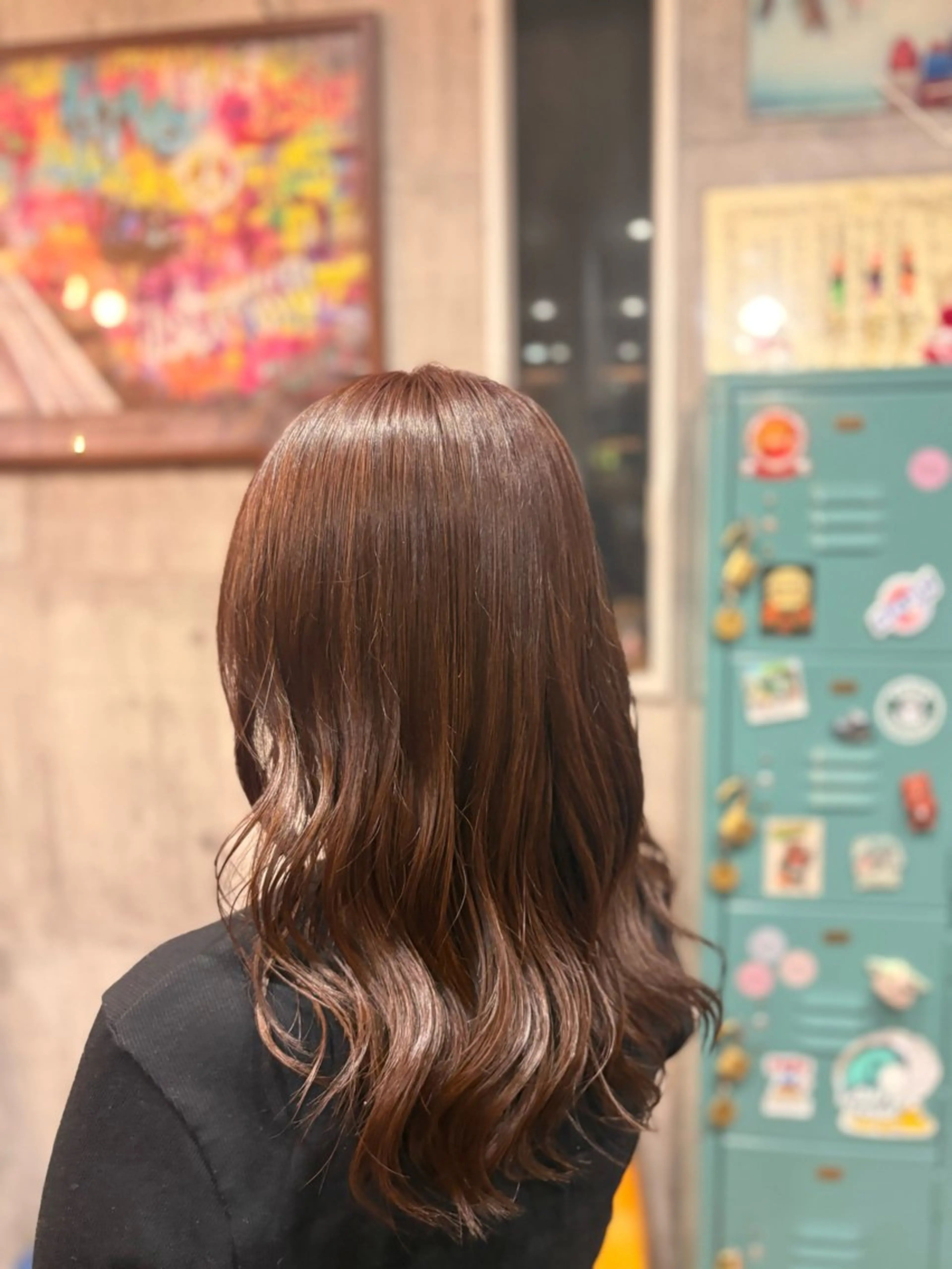 セミロング ピンクブラウン ヘアカラー ヘッドスパ 矢野 夢果のヘアスタイル