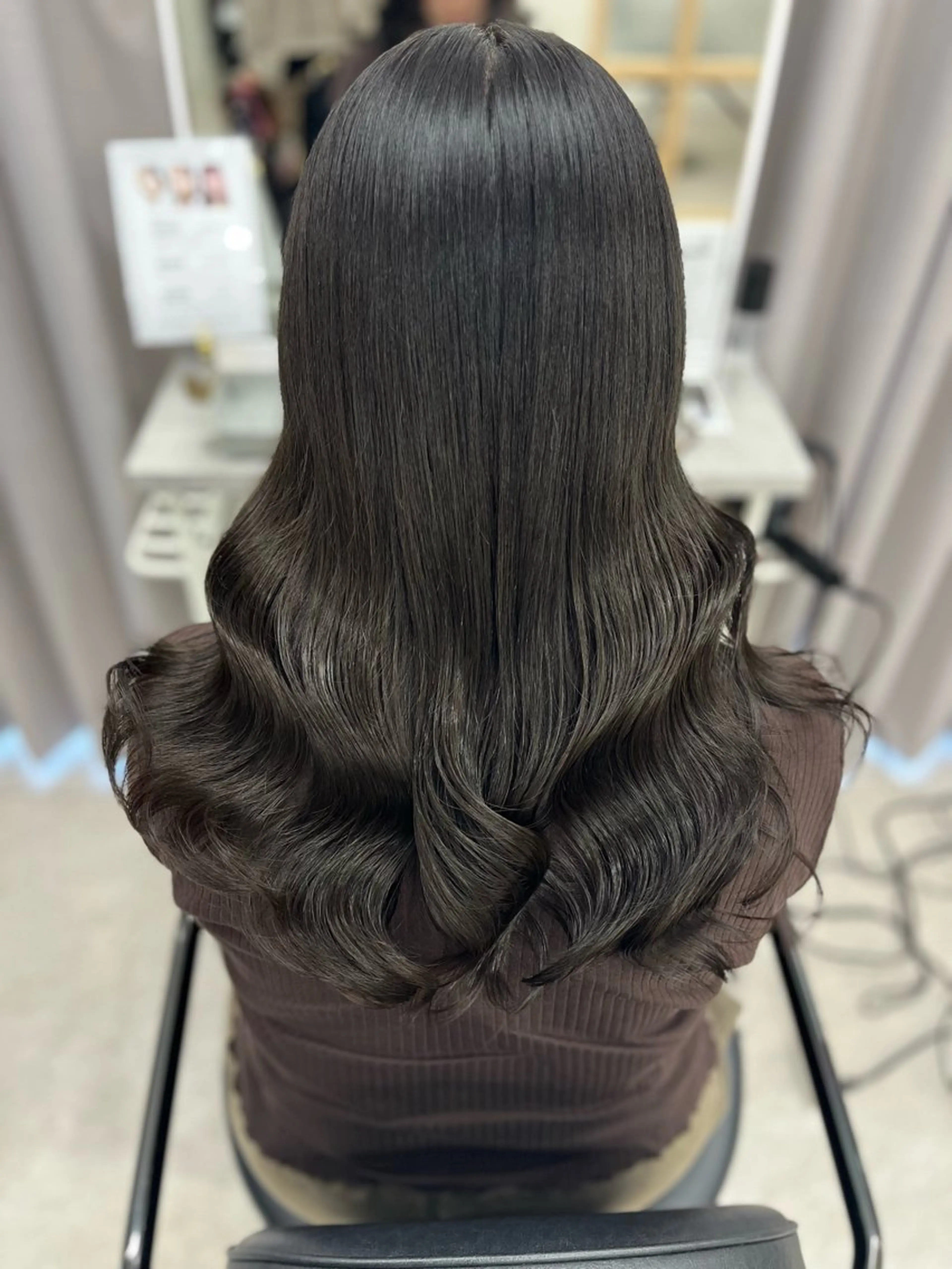 ロング カラー 透明感カラー グレージュ オリーブグレージュ オリーブグレー ヘアカラー トリートメント 🫧ぷる艶カラー🫧 Yuubi🦩のヘアスタイル