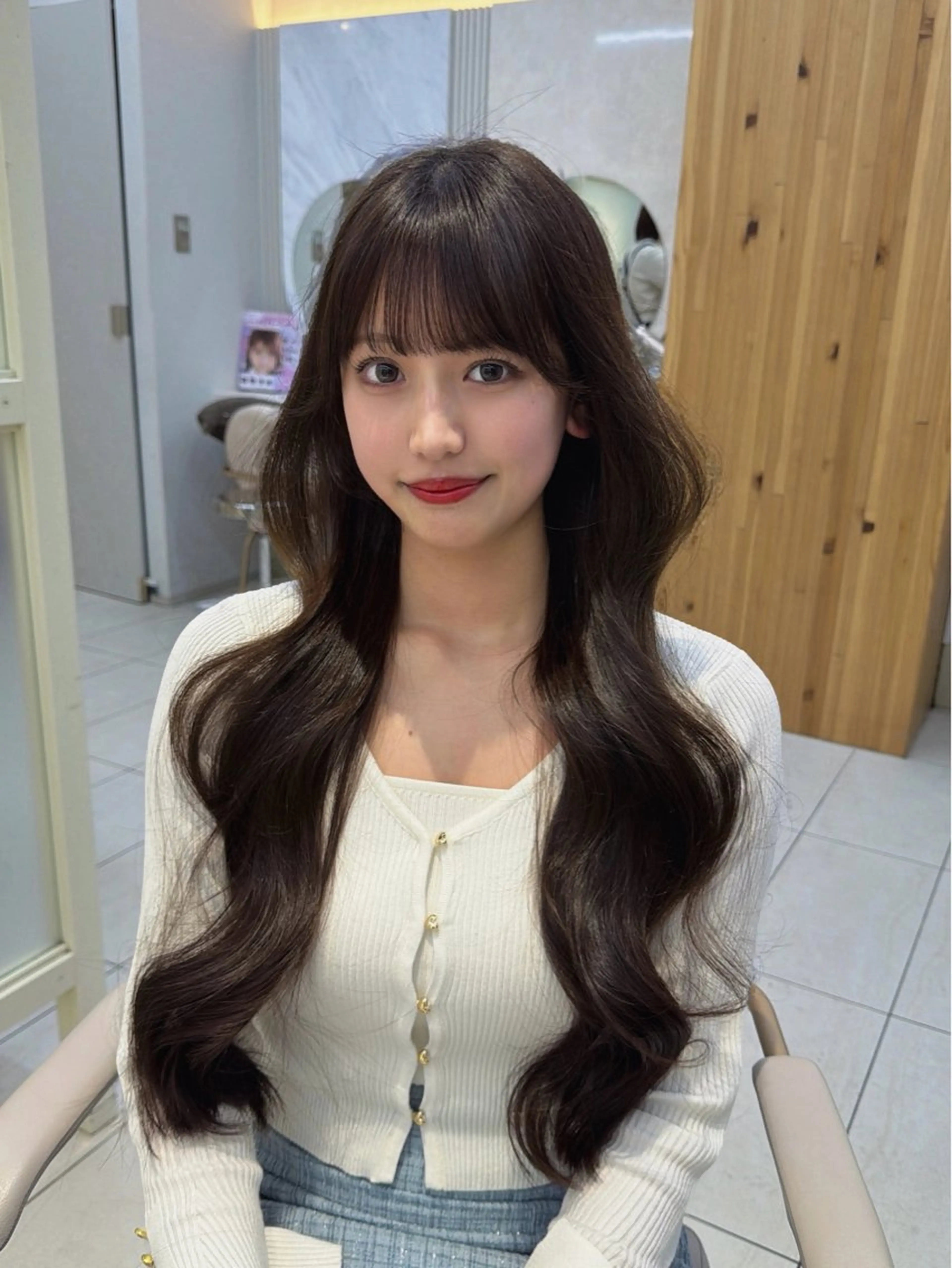 ロング カット ヘアカラー トリートメント 顔周り/透明感カラー /韓国ヘア/TAKUのヘアスタイル