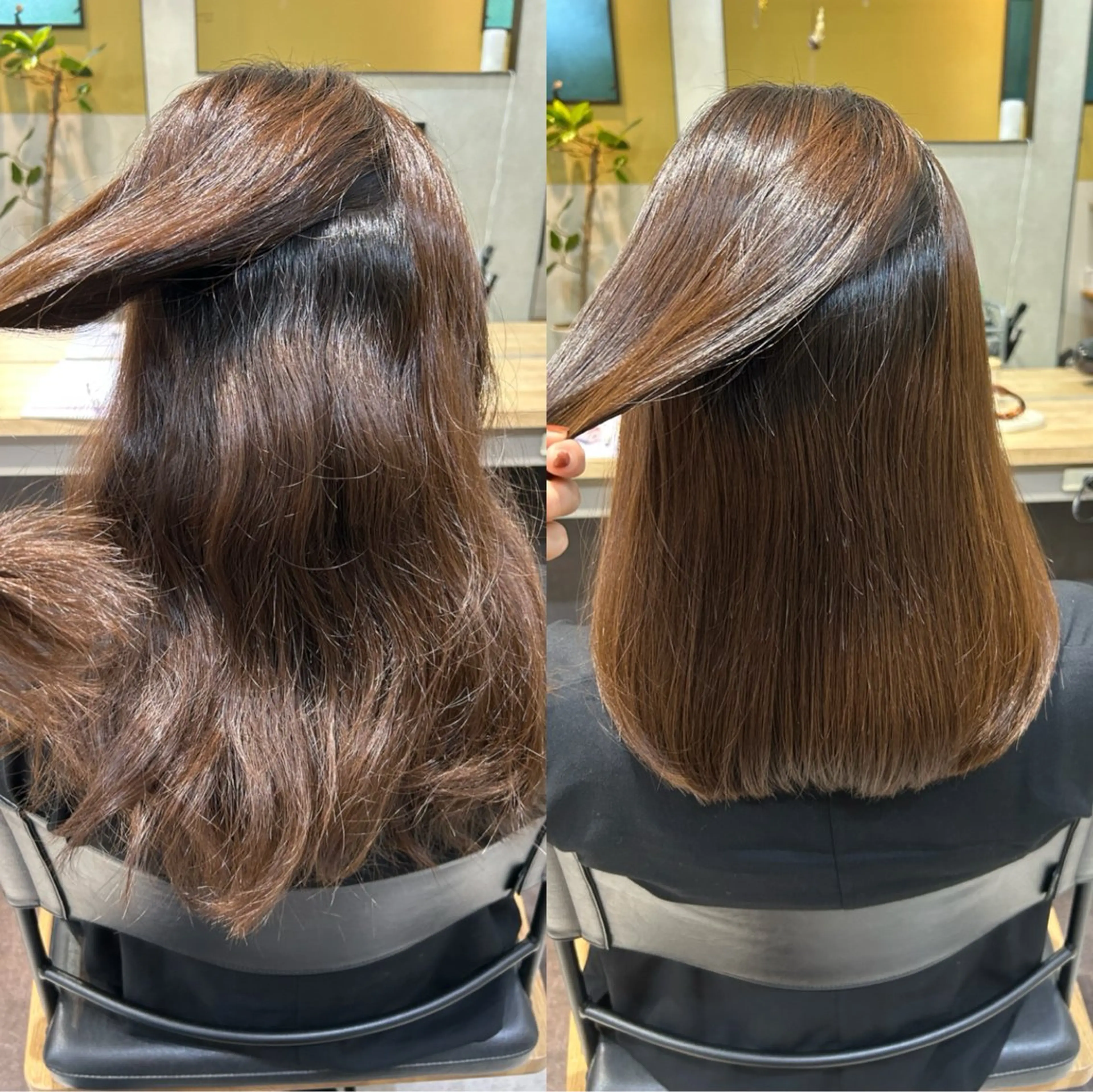 セミロング パーマ 髪質改善 ストレートパーマ カット 縮毛矯正 トリートメント hub hair レイヤー/透明感のヘアスタイル