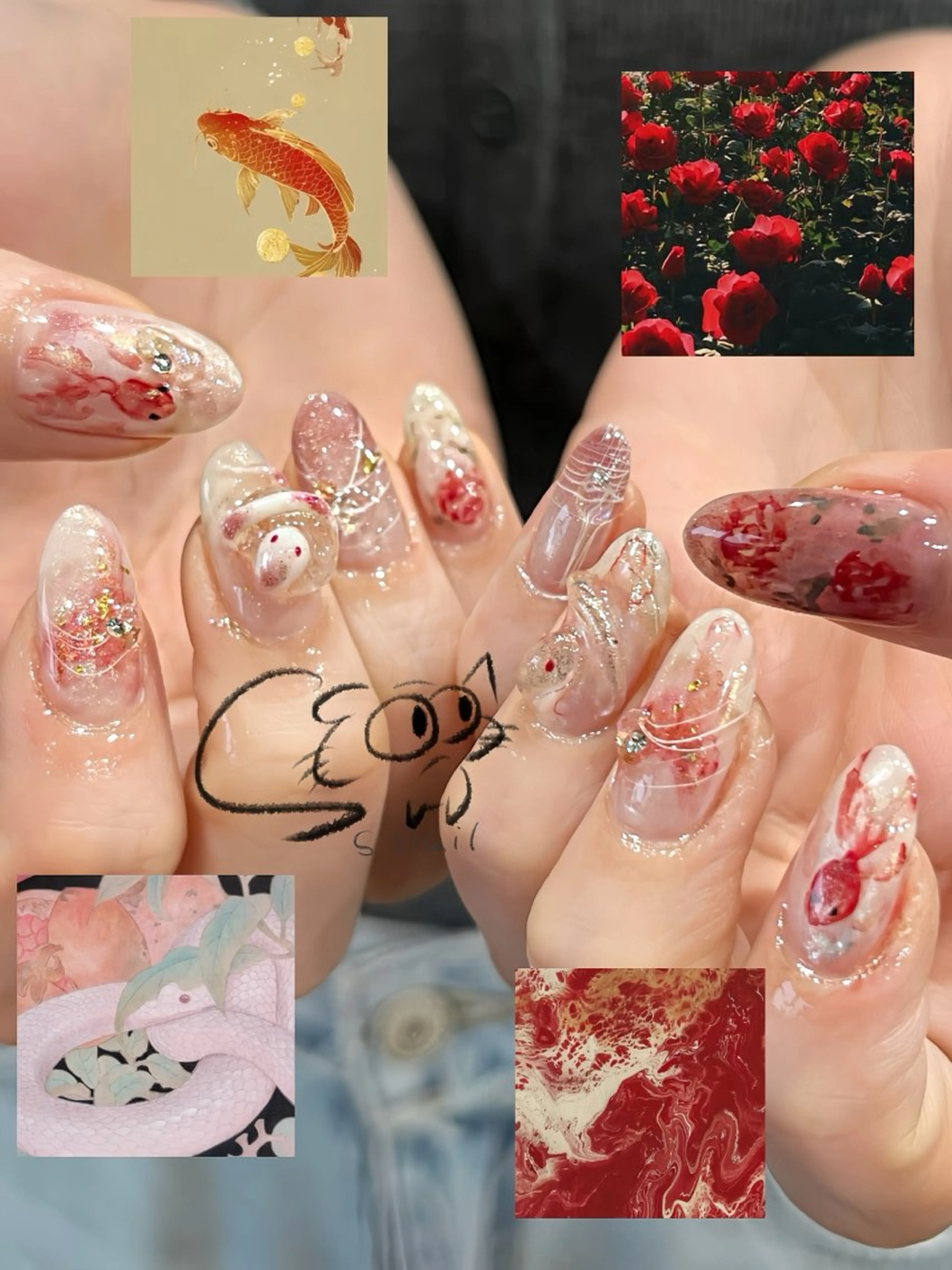 ネイル アートネイル 冬ネイル ハンドネイル S.nail所属・S.nail _のネイルデザイン