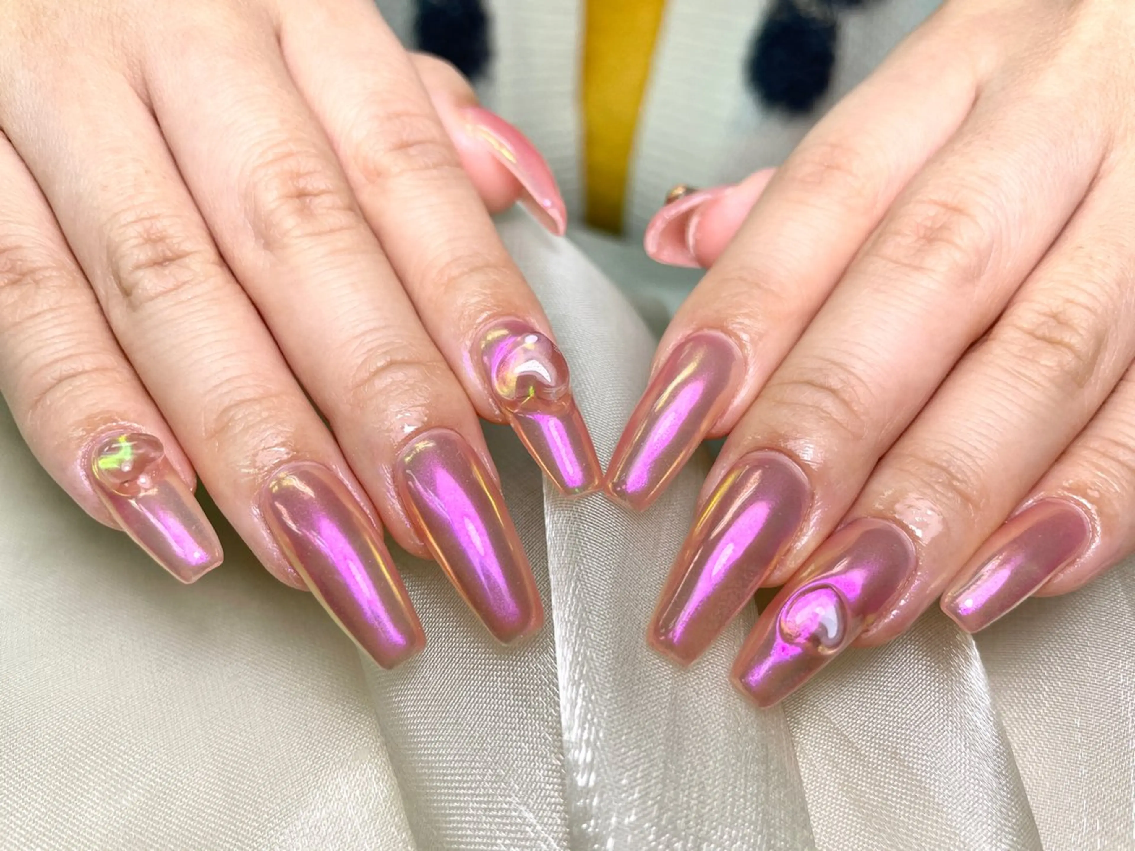 【最新チップスカルプ】ミラーネイルorオーロラネイル¥10980の写真